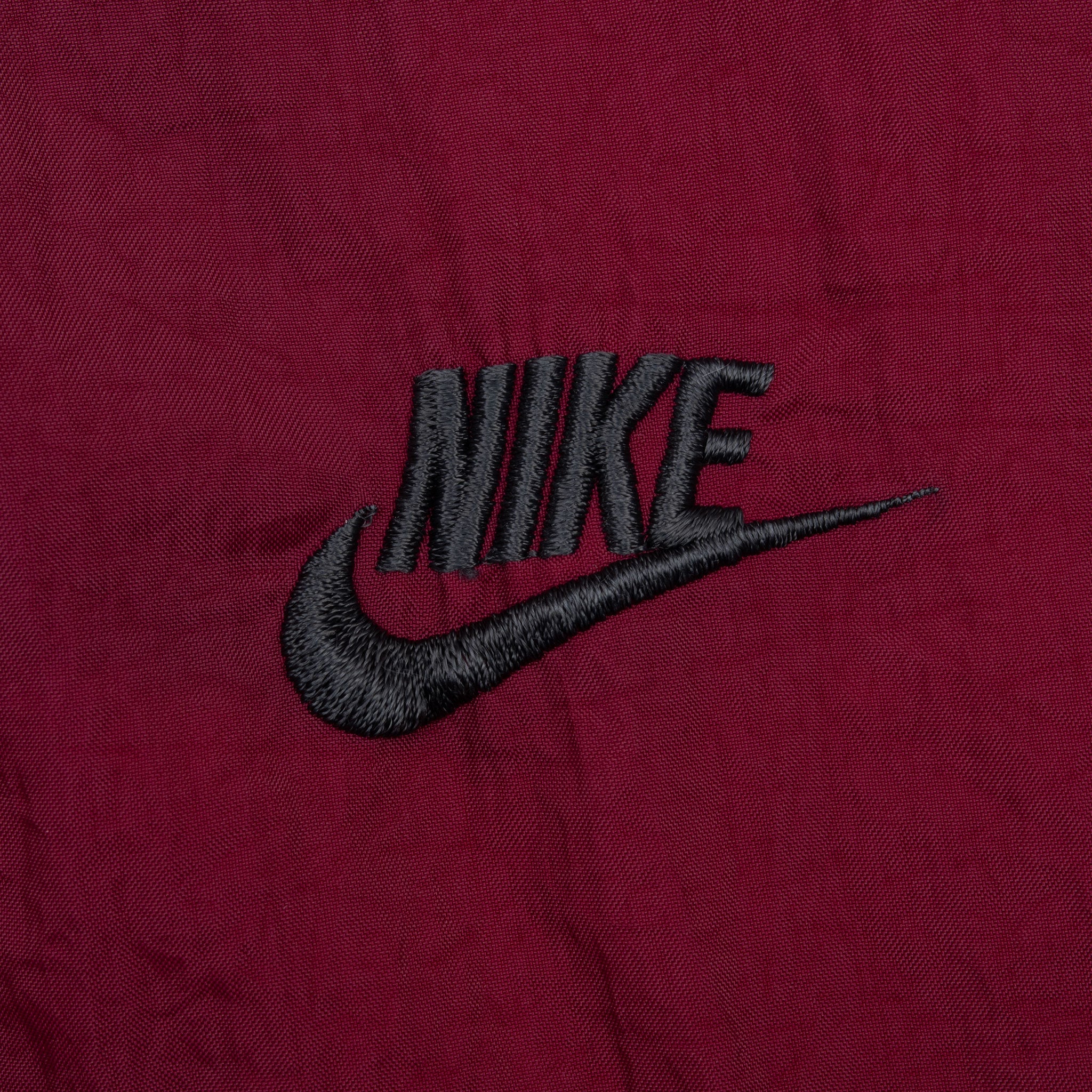Vintage Nike Classic Swoosh Burgundy Windbreaker Jacket 1990S Size Large
