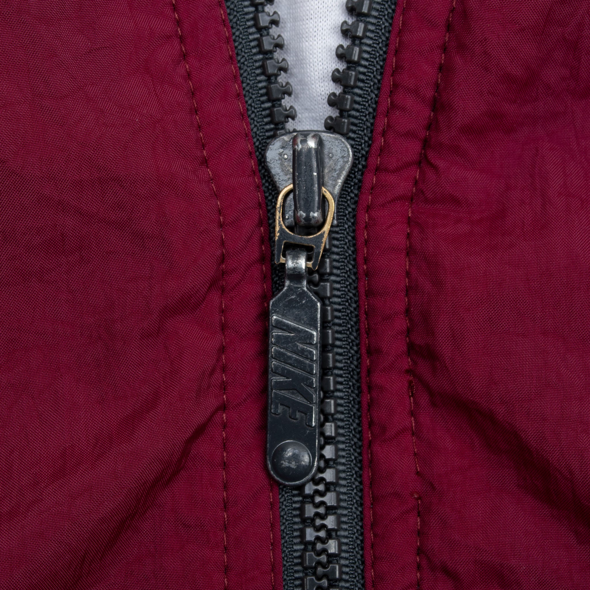 Vintage Nike Classic Swoosh Burgundy Windbreaker Jacket 1990S Size Large