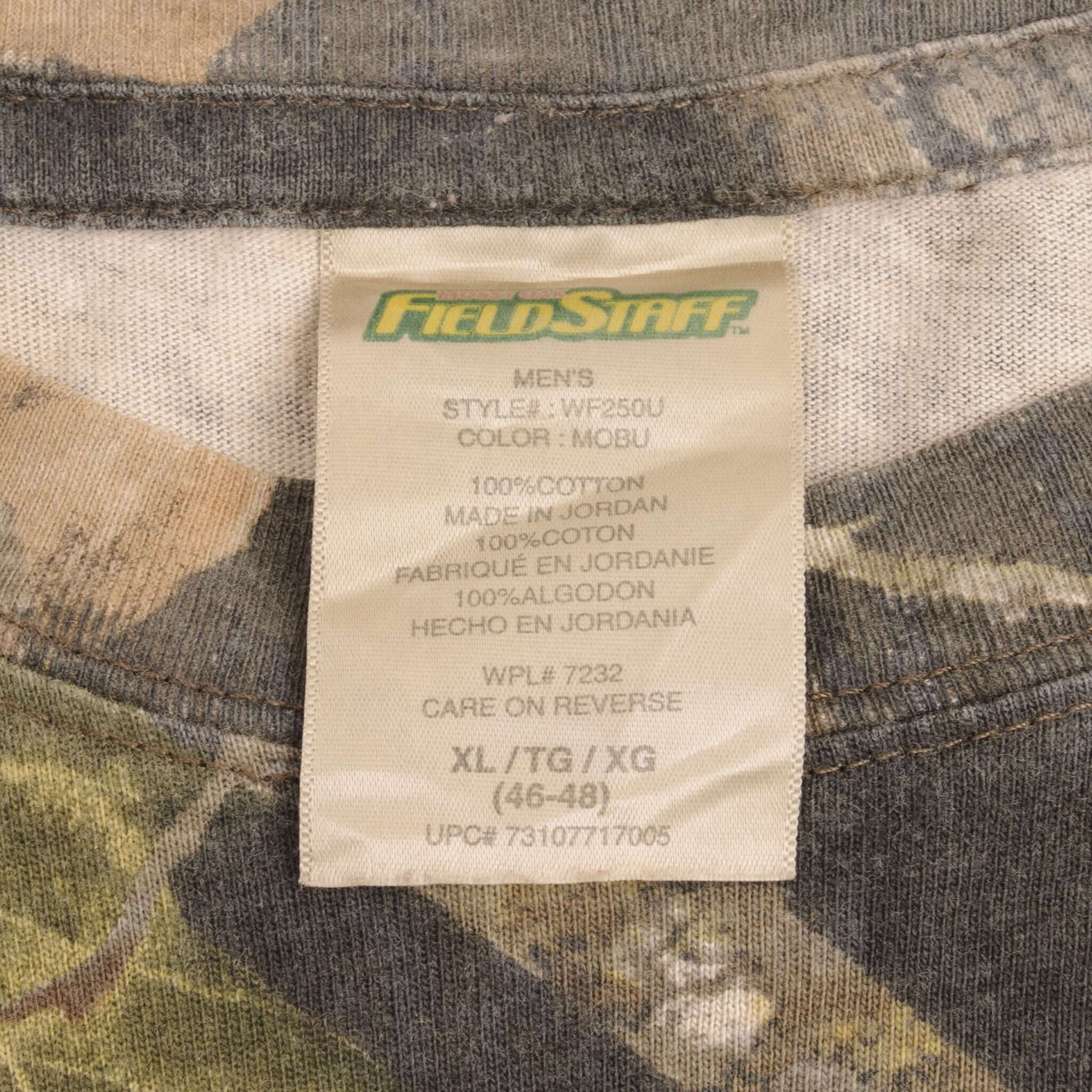 Vintage Hunting Mossy Oak Break Up Camo Long Sleeve Pocket Tee Shirt Size XL