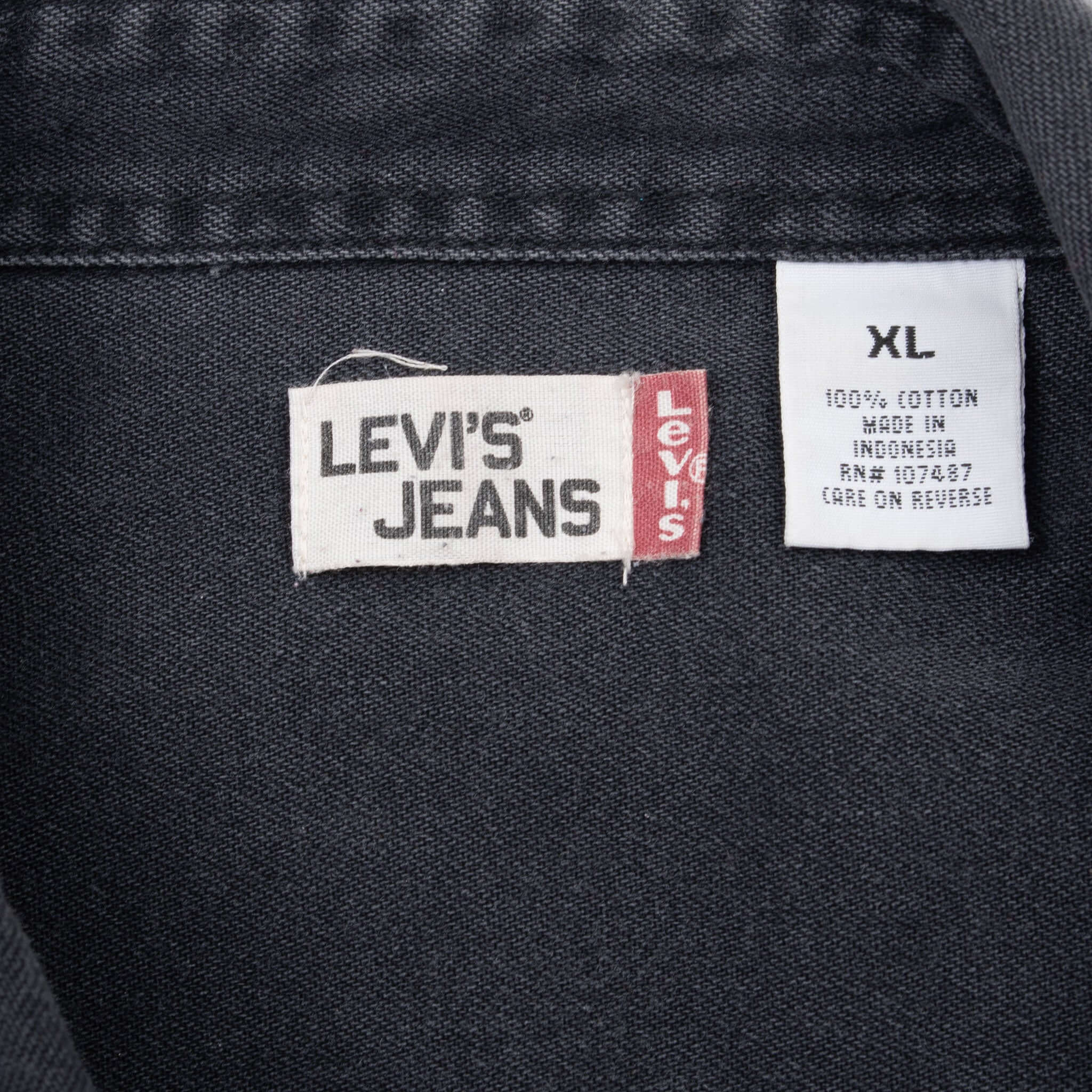 Vintage Levis Red Tab Denim Black Pocket Shirt 2000S Size XL