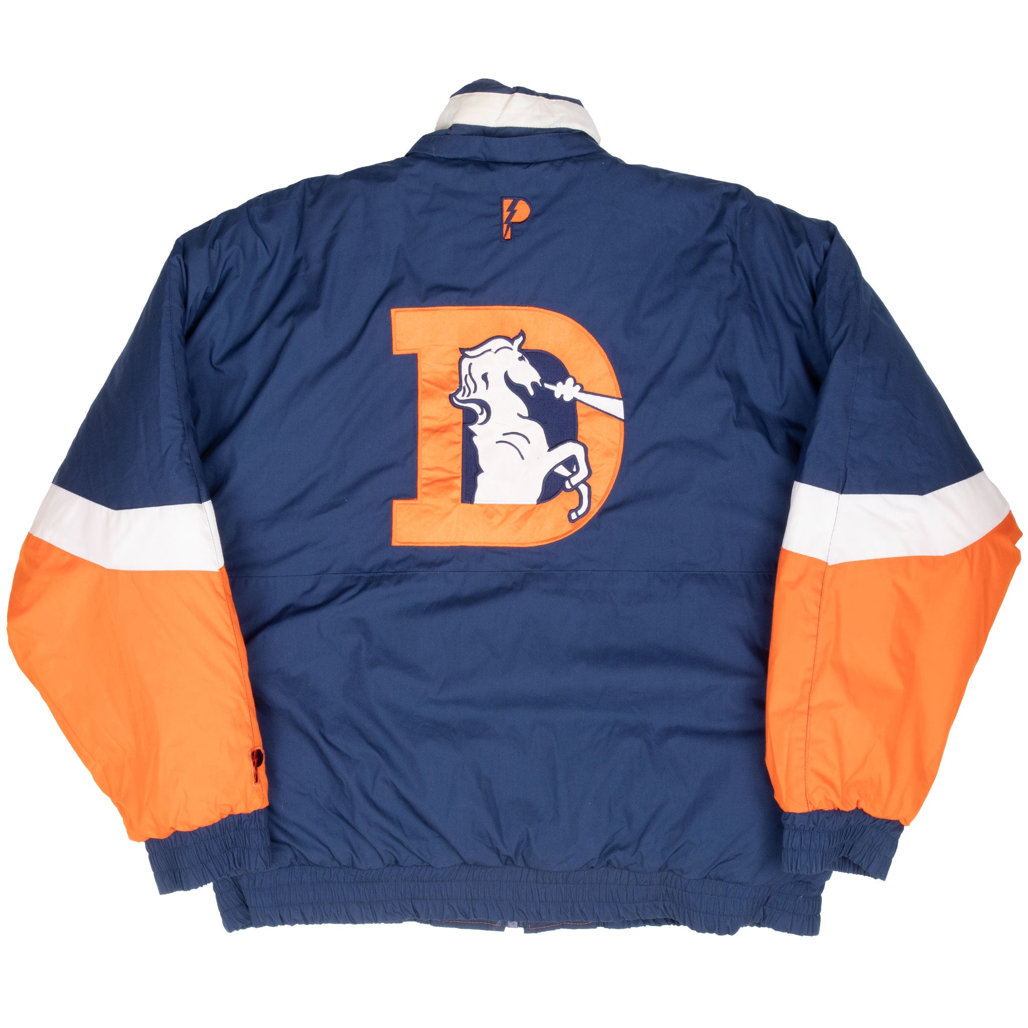 Vintage Nfl Denver Broncos Pro Player Reversible Heavy Windbreaker Jacket 1990S Size Large