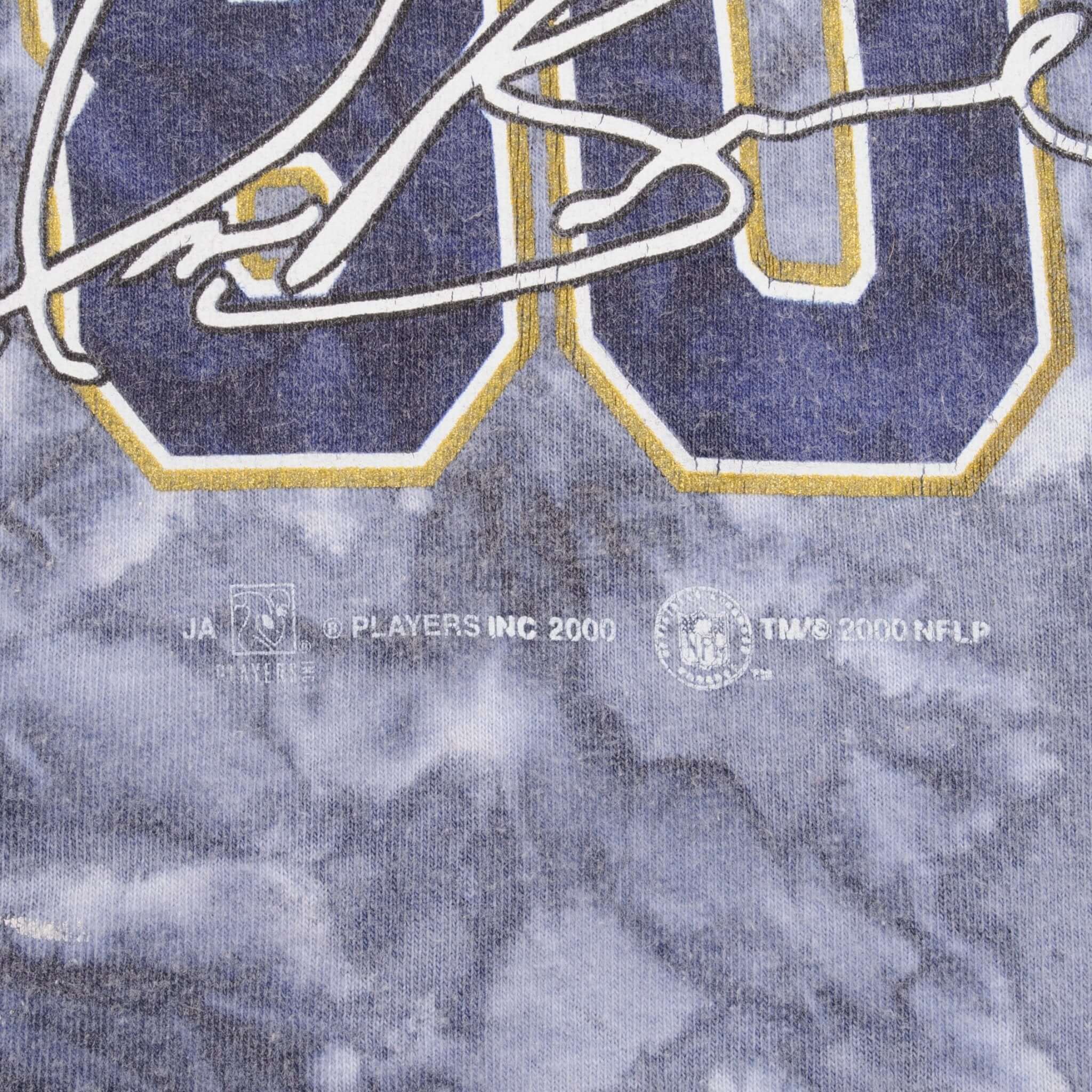 Vintage NFL Saint Louis Rams Isaac Bruce #80 Tie Die Tee Shirt 2000 Size Medium