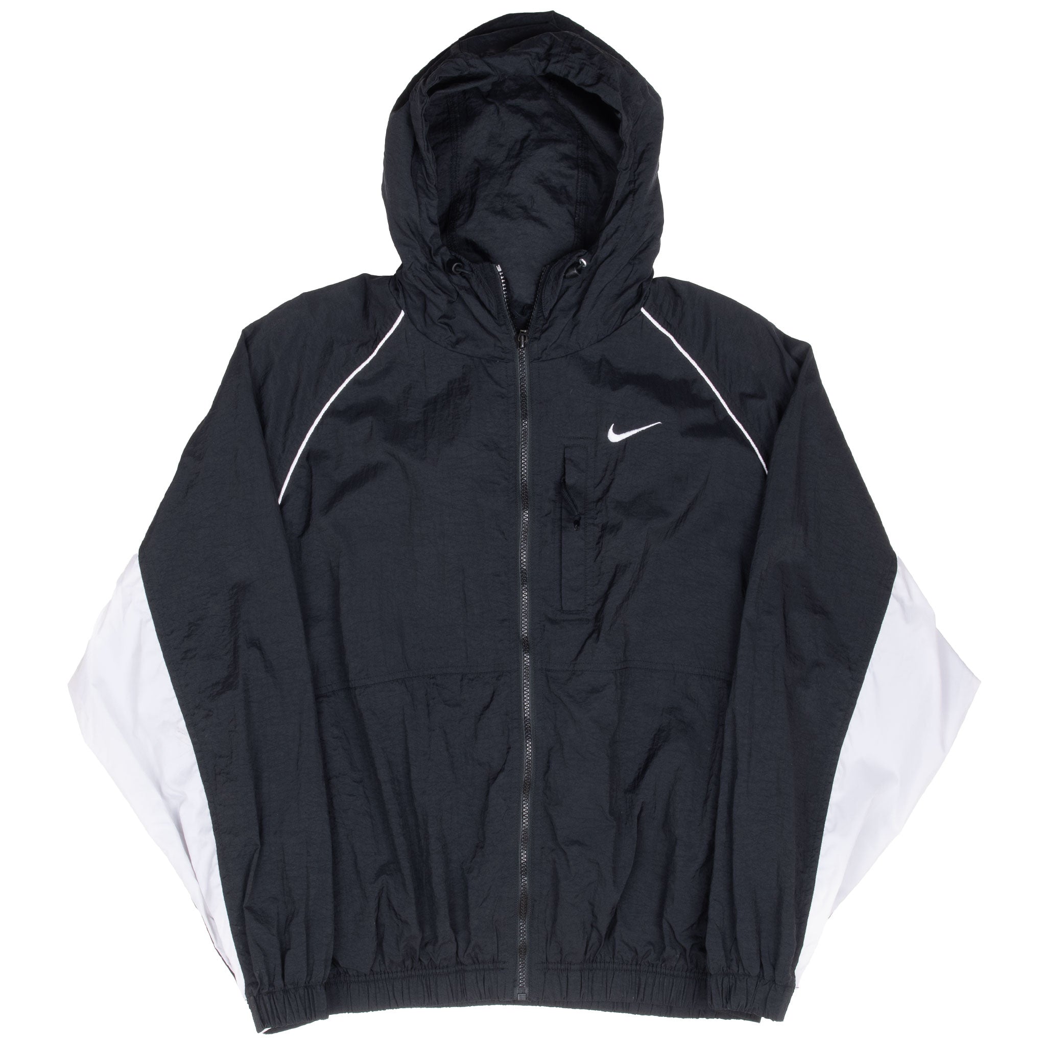 Vintage Nike Black Swoosh Windbreaker Jacket 1990S Size Women Large