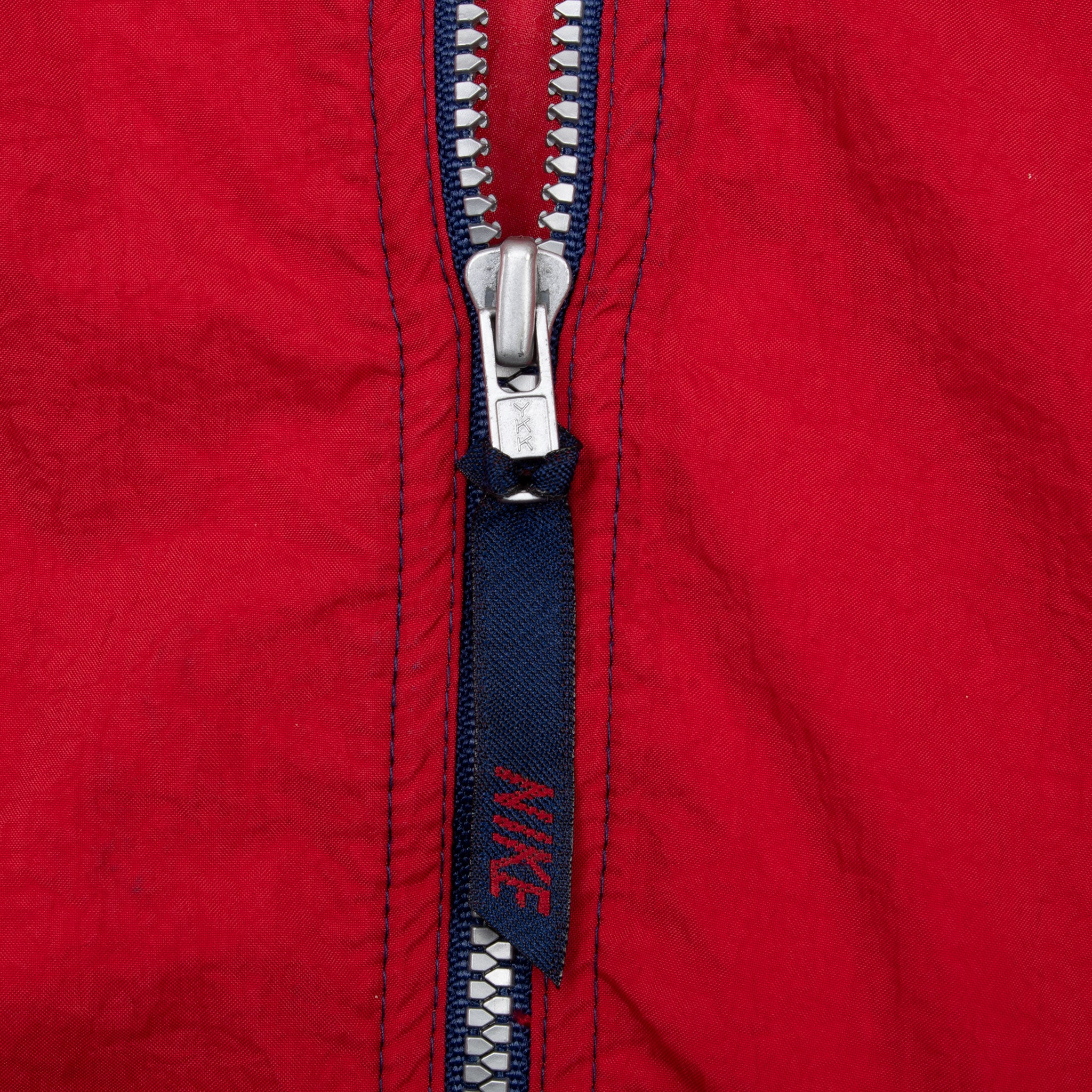 Vintage Nike Classic Swoosh Blue Red 1990S Windbreaker Jacket Size 2XL