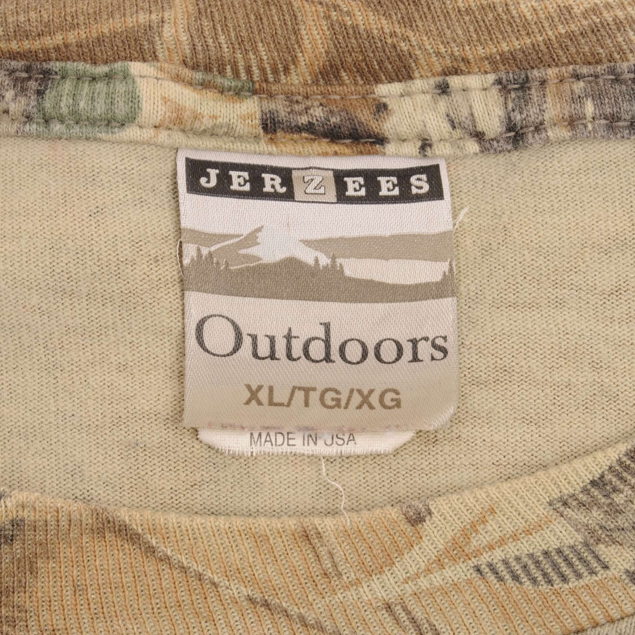 Vintage Hunting Advantage Camo Long Sleeve Pocket Tee Shirt 1990S Size XL Made In USA