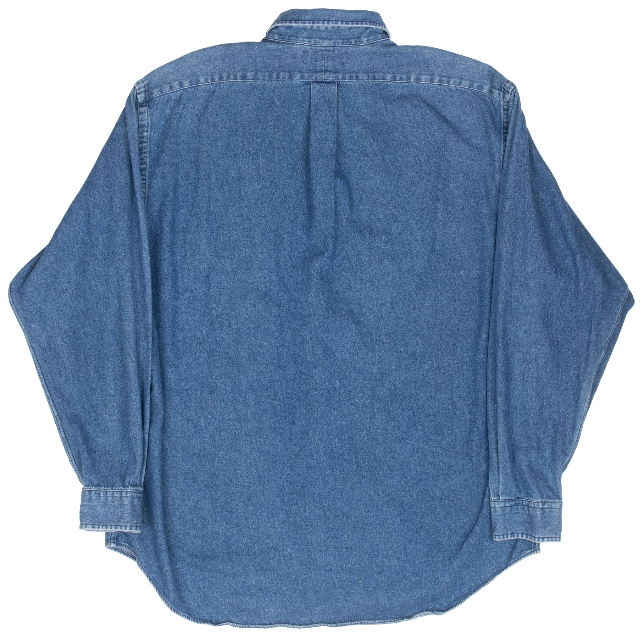 Vintage Ralph Lauren Blue Denim Shirt 1990S Size Large