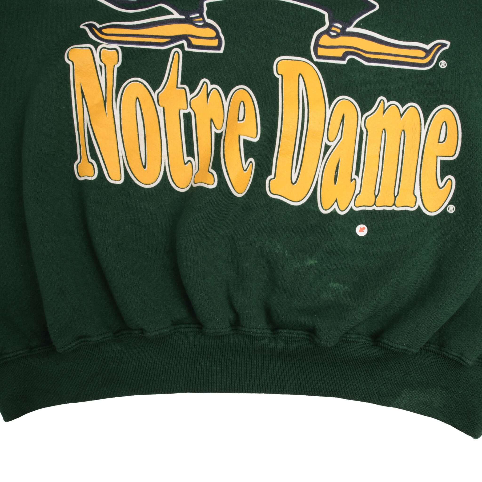 VINTAGE NCAA NOTRE DAME UNIVERSITY IRISH SWEATSHIRT 1990S SIZE XL MADE IN USA
