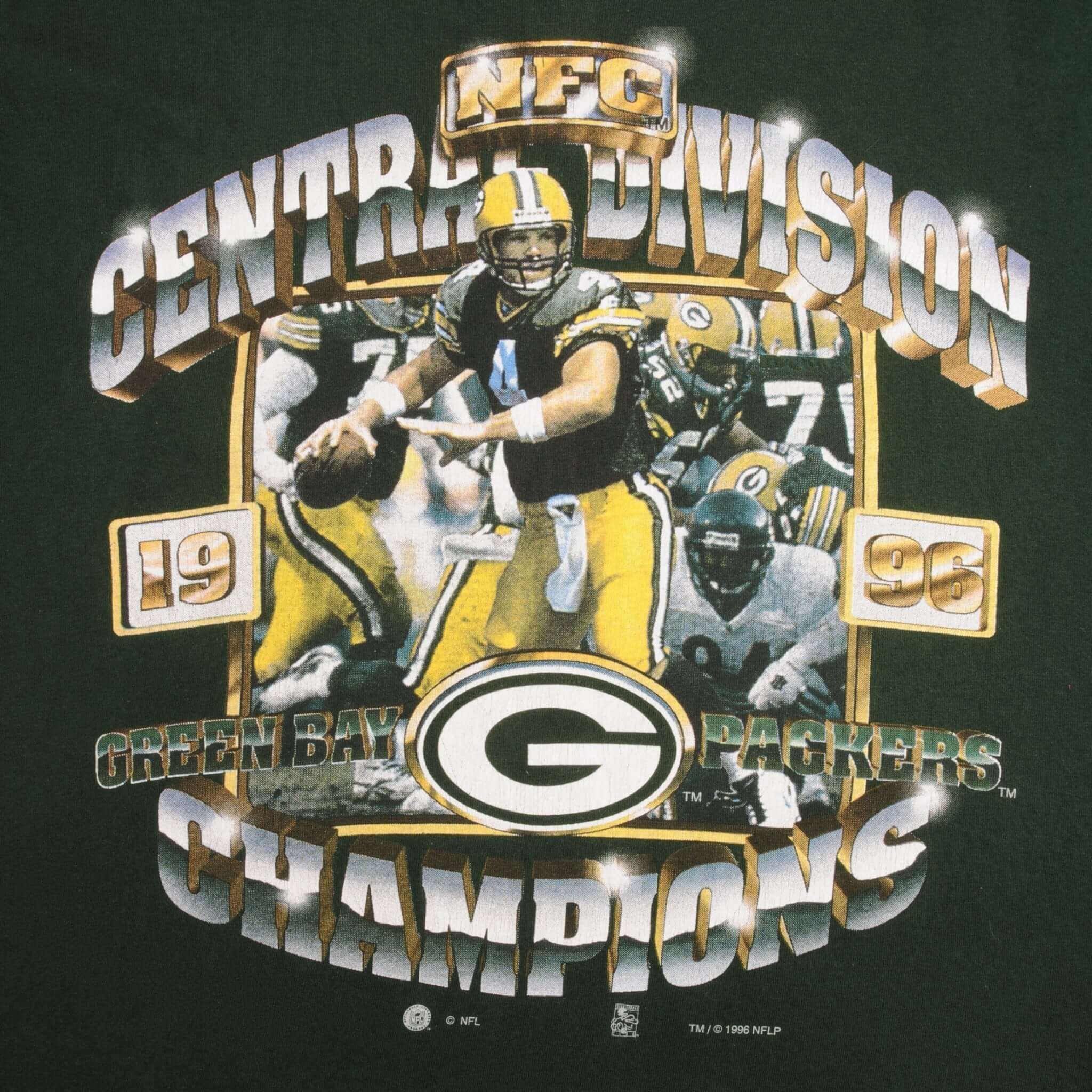 Vintage NFL Green Bay Packers NFC Champions 1996 Tee Shirt Size Medium