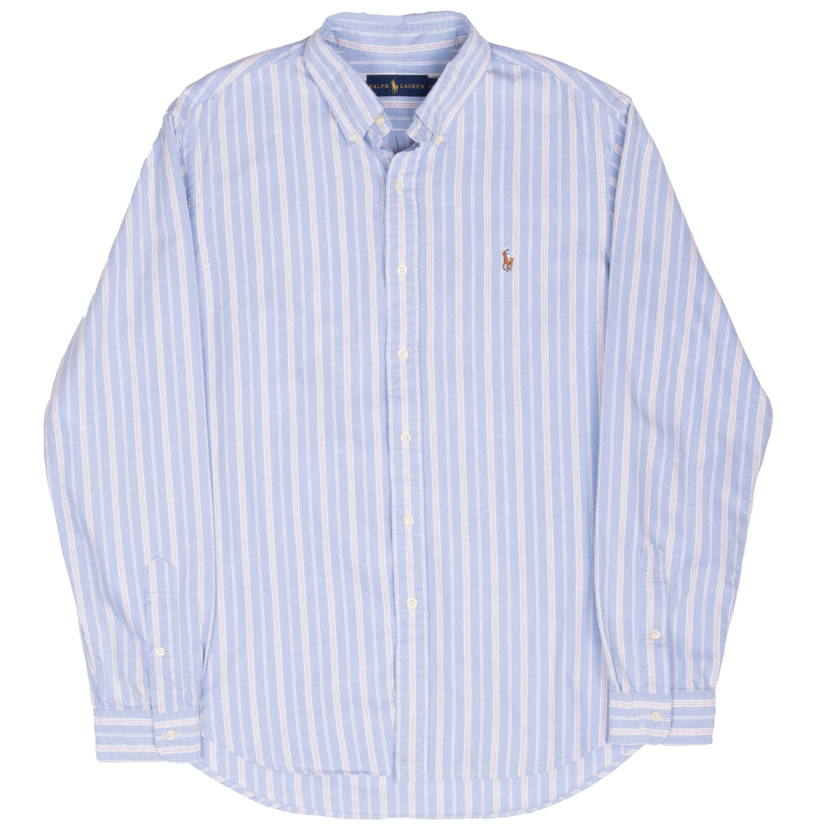 Vintage Ralph Lauren Classic Blue Striped Shirt Size Large
