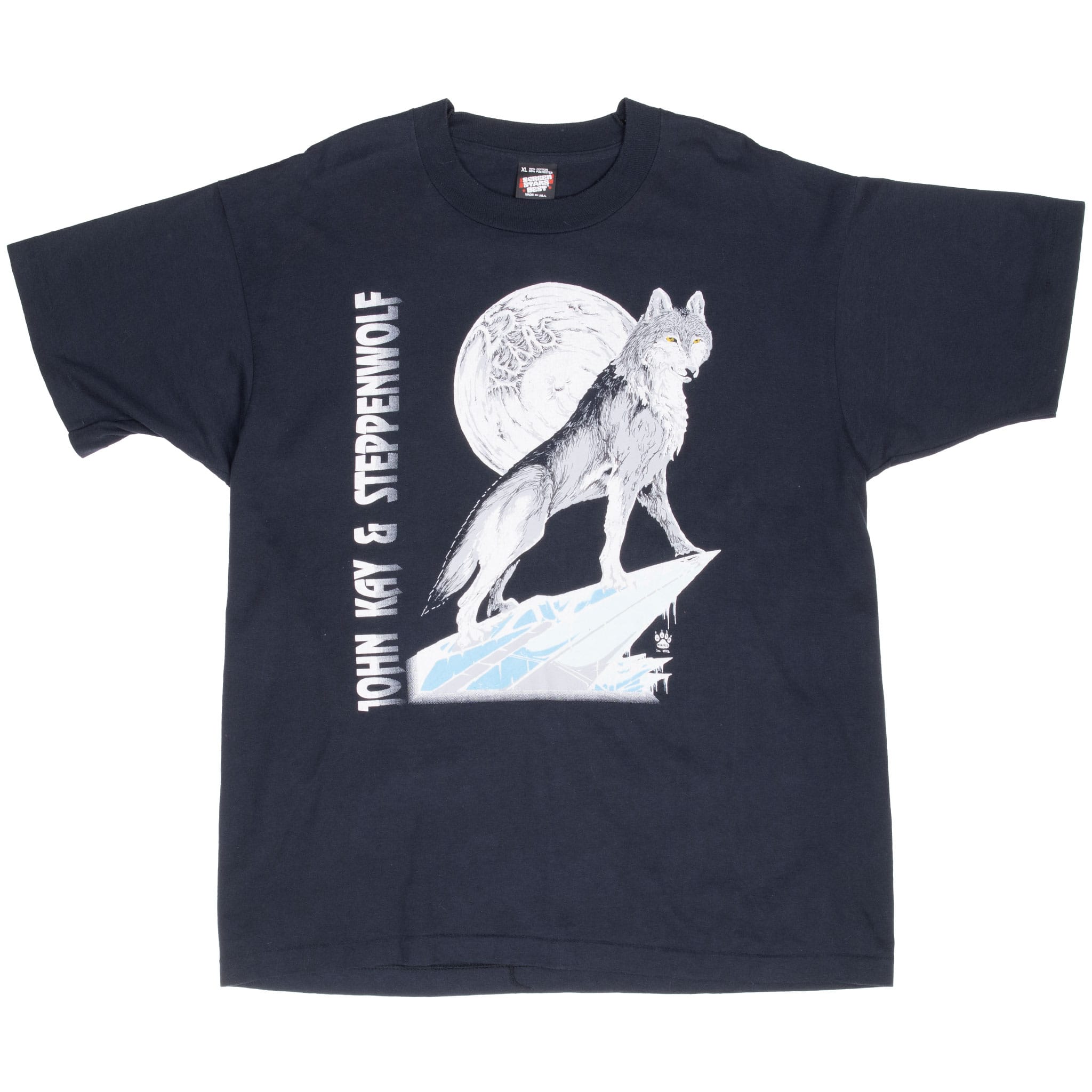 Vintage John Kay & Steppenwolf 25Th Anniversary Tour 1992 Tee Shirt Size Xl Made In Usa With Single Stitch Sleeves
