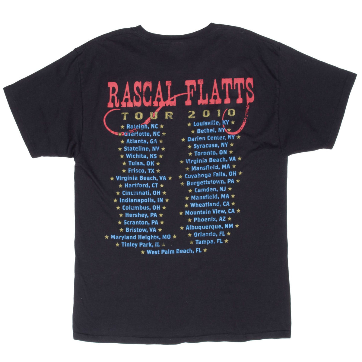 Vintage Rascal Flatts Tour 2010 Country Tee Shirt Size Medium