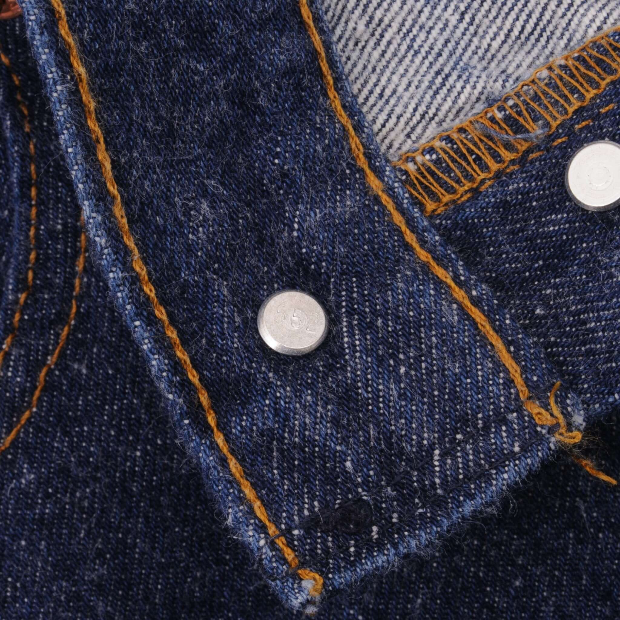 Beautiful Indigo Levis 501 Jeans 1980s Made in USA with Very Dark Wash Size on tag 35X30 Actual Size 32X28 Back Button #552