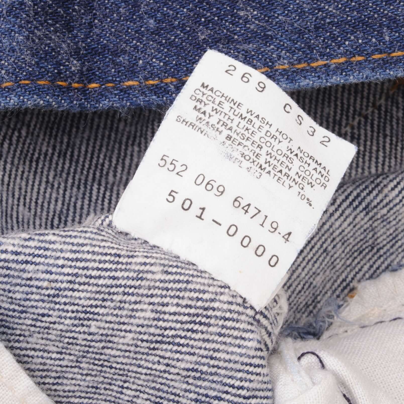 Beautiful Indigo Levis 501 Jeans 1980s Made in USA with Very Dark Wash Size on tag 35X30 Actual Size 32X28 Back Button #552