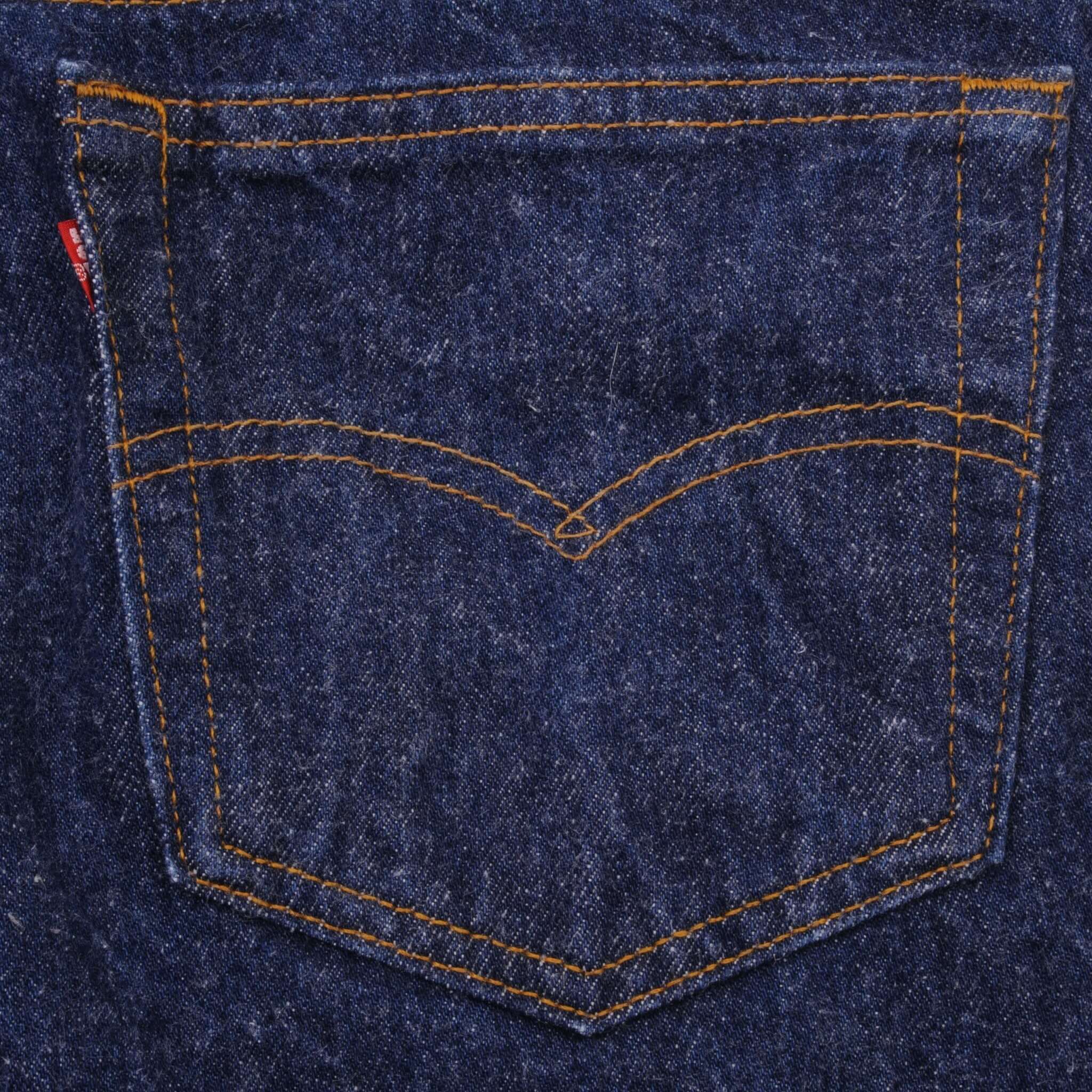 Beautiful Indigo Levis 501 Jeans 1980s Made in USA with Very Dark Wash Size on tag 35X30 Actual Size 32X28 Back Button #552