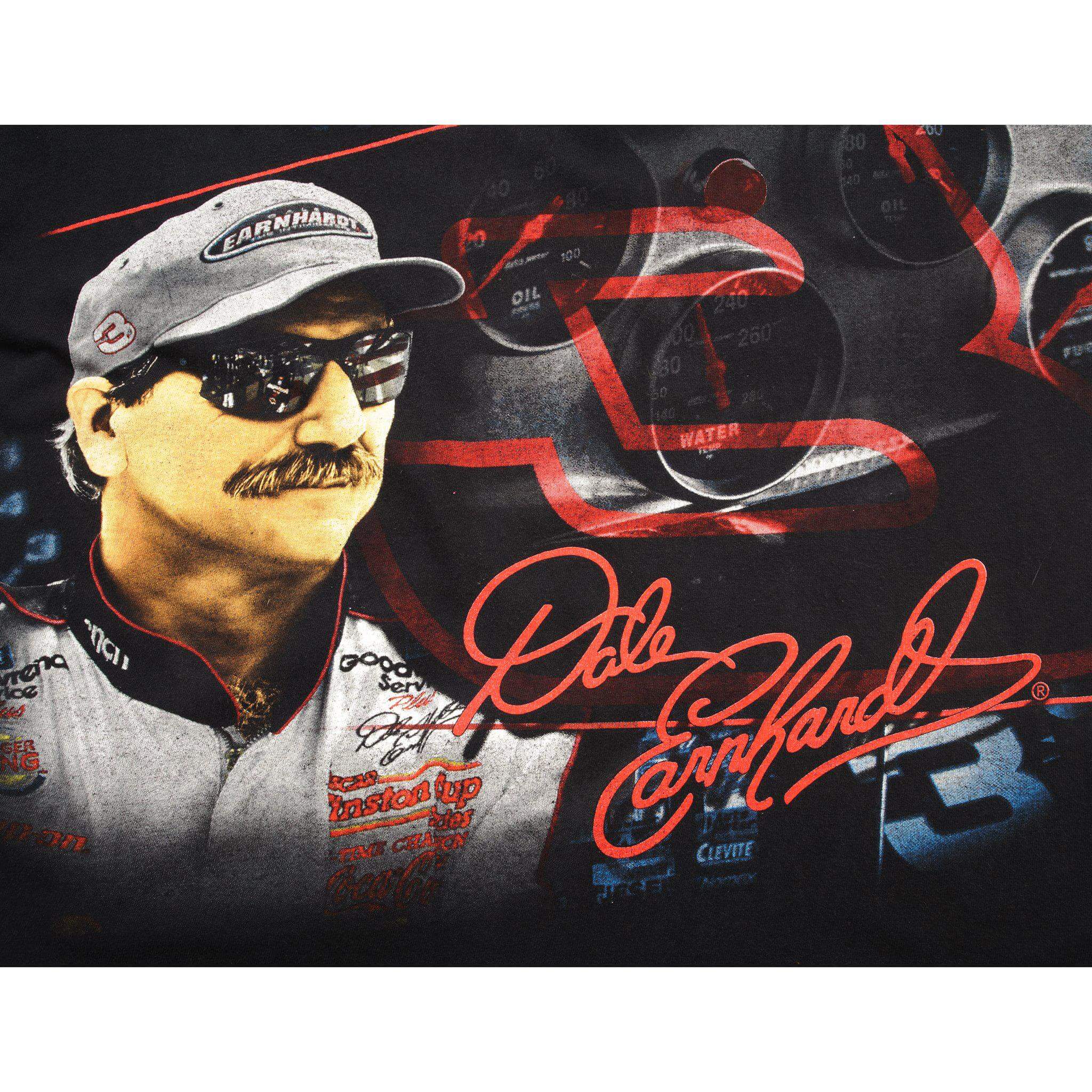 VINTAGE ALL OVER PRINT NASCAR DALE EARNHARDT TEE SHIRT SIZE LARGE