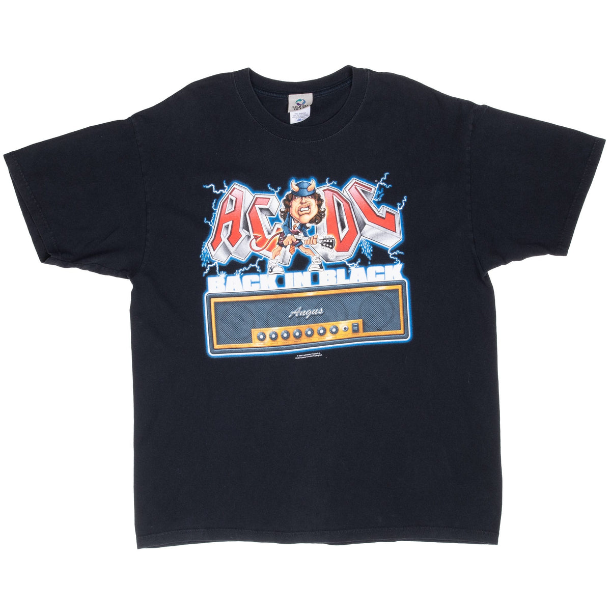 Vintage Acdc Back In Black 2006 Liquid Blue Tee Shirt Size XL