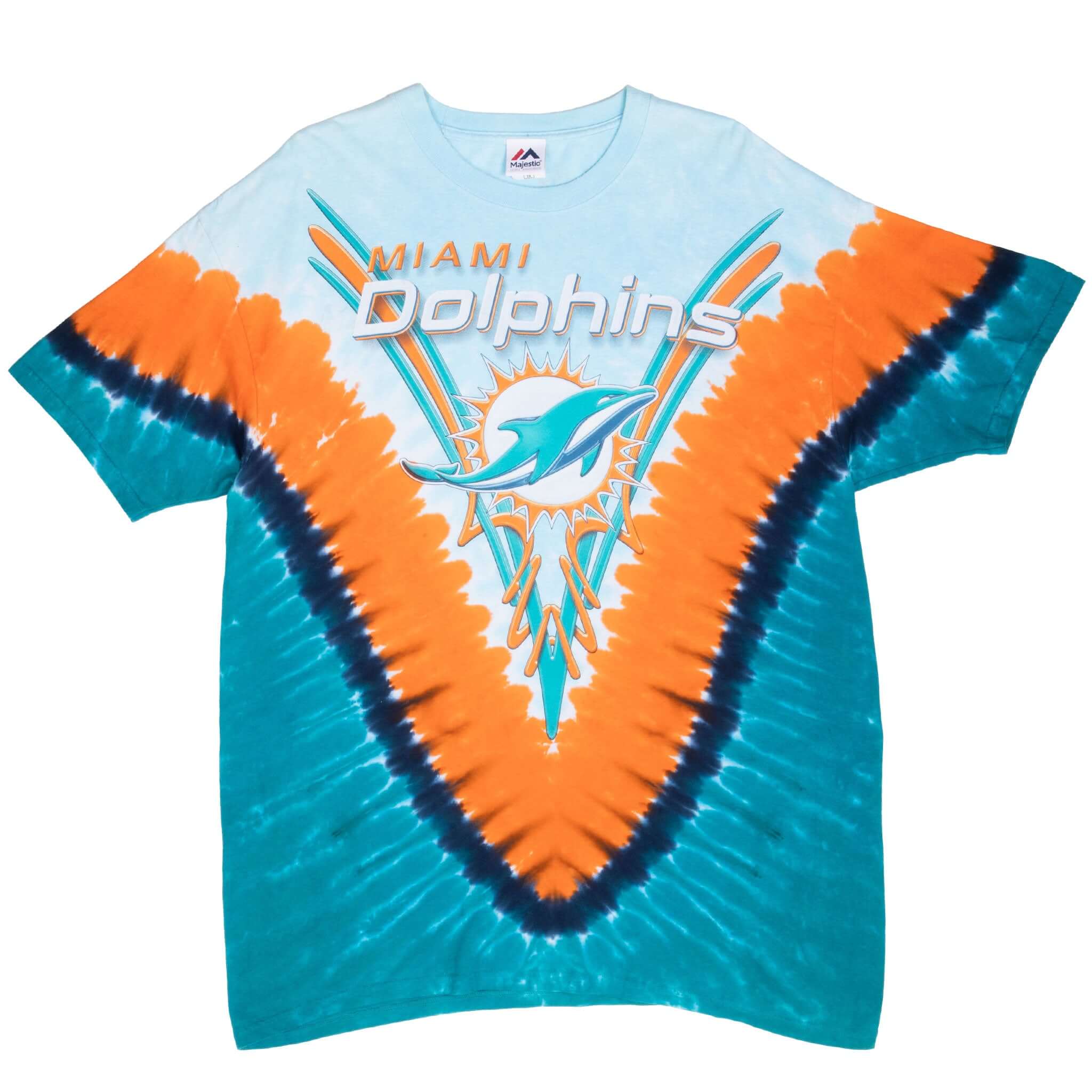 Vintage Nfl Miami Dolphins Tie Dye Tee Shirt Size XL 2000S