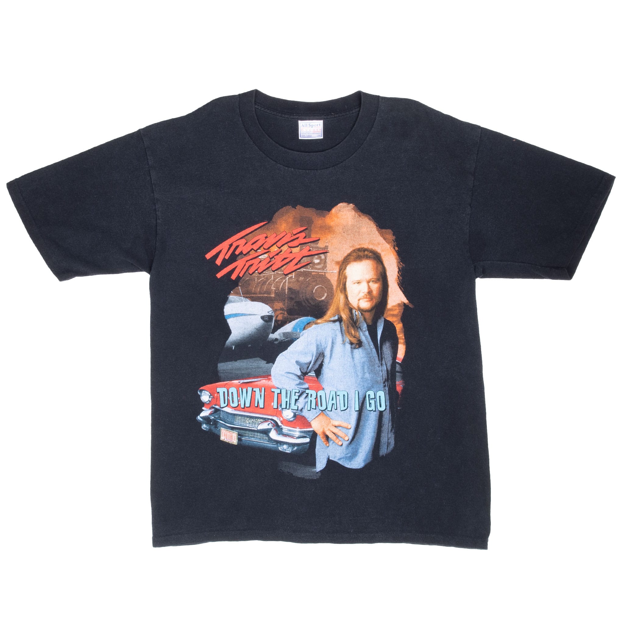 Vintage Travis Tritt Down The Road I Go 2000 Tee Shirt Size Large