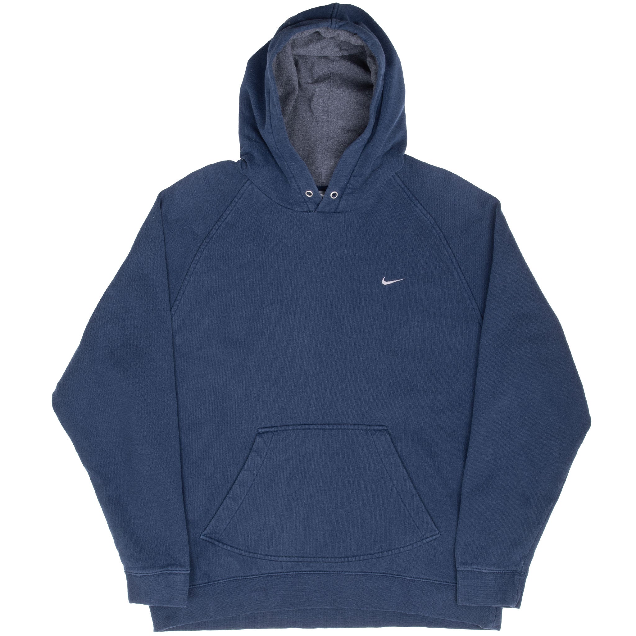 Vintage Nike Classic Swoosh Navy Hoodie Sweatshirt 2000S Size XL