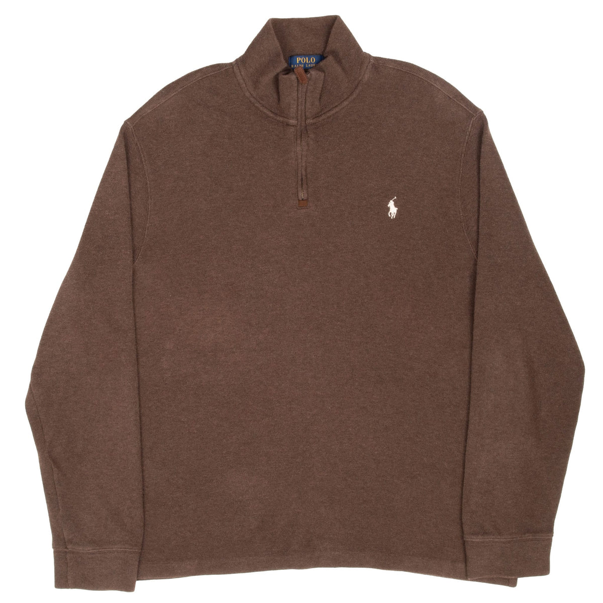 Polo Ralph Lauren Brown Quarter 1/4 Zip Sweater Size XL