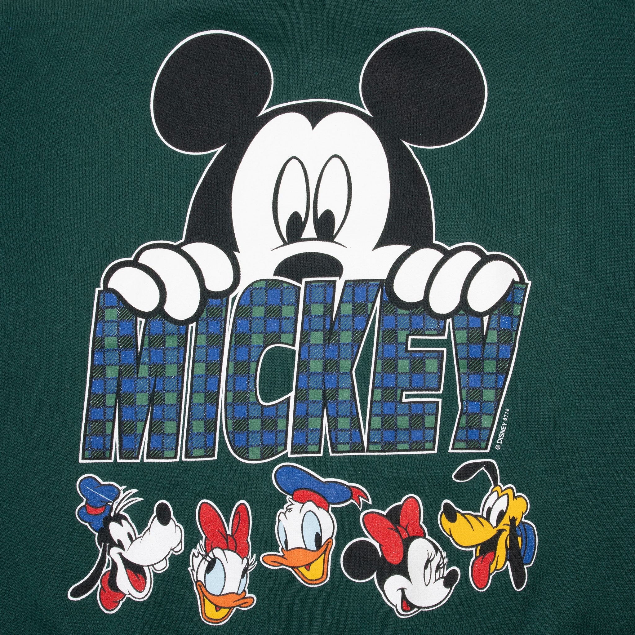 Vintage Disney Mickey Mouse 1990S Pine Green Sweatshirt Size XL Made In USA