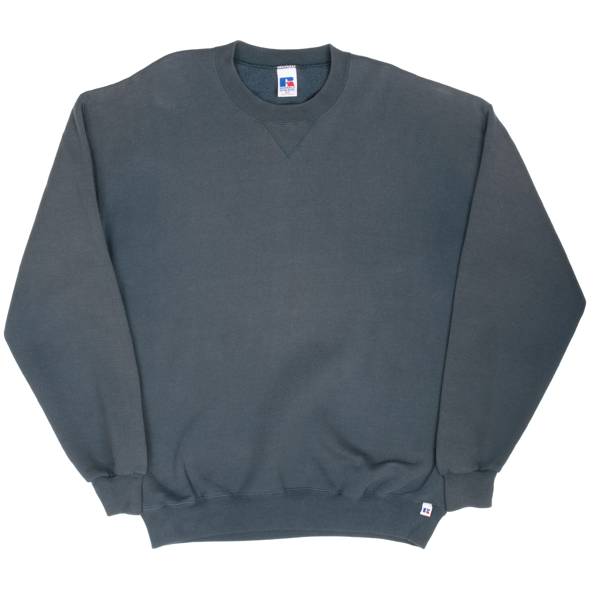 Vintage Russell Athletic Blank Dark Grey Sweatshirt 1990S Size Xlt