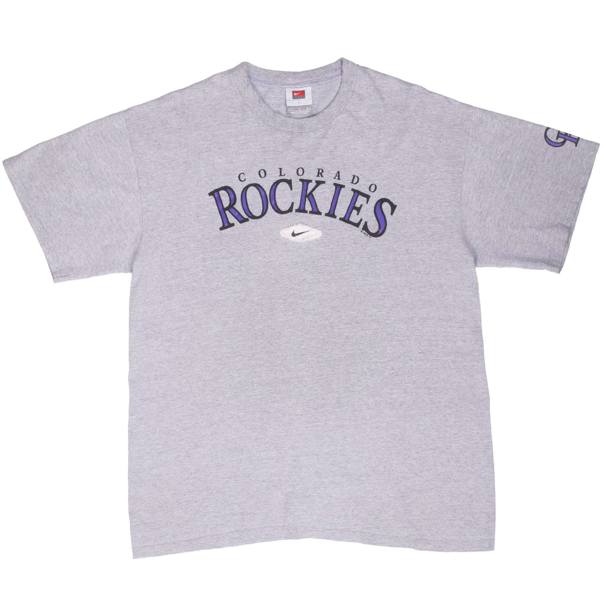 Vintage Mlb Colorado Rockies 2006 Grey Nike Tee Shirt Size Large