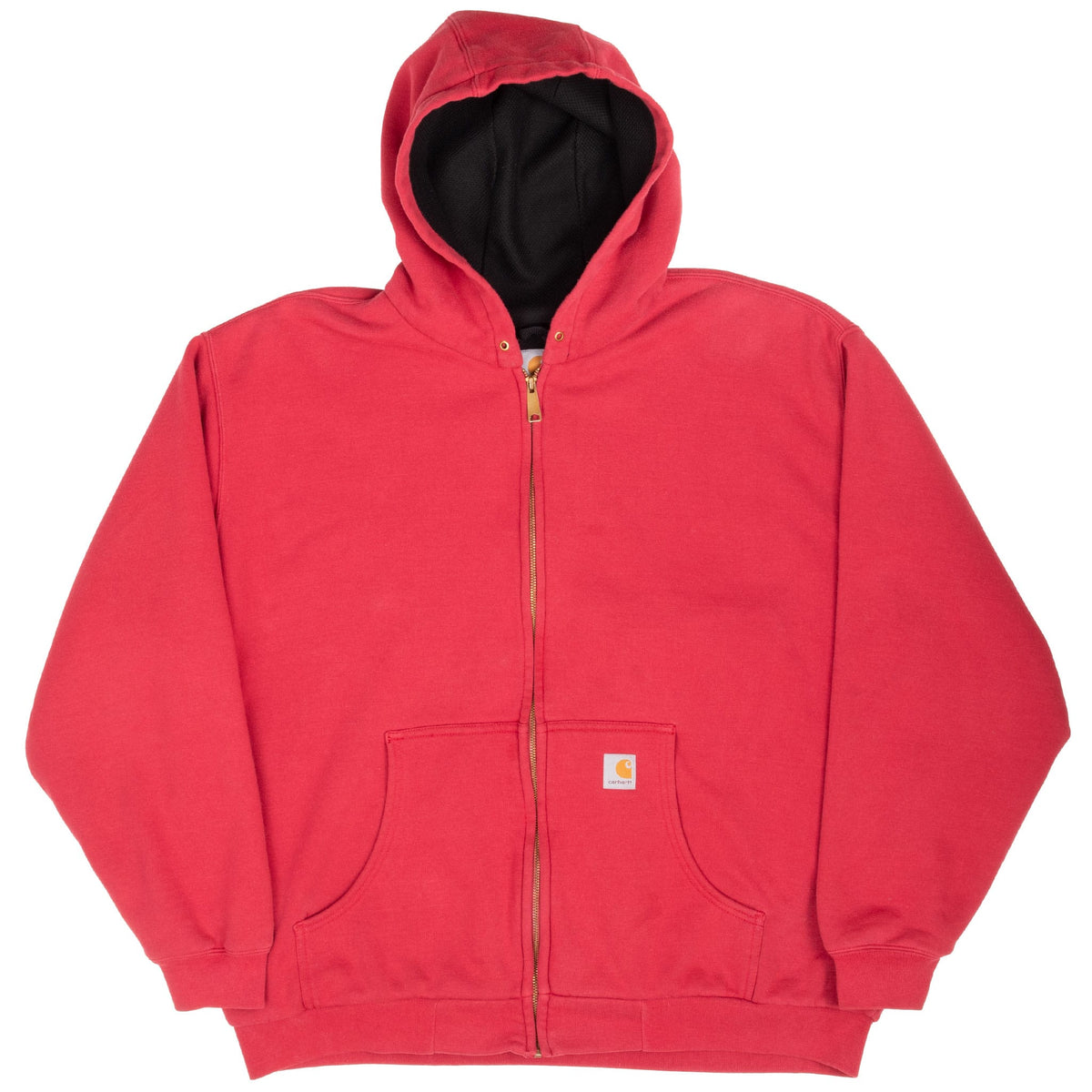 Vintage Carhartt Heavyweight Lined Full Zip Red Hoodie Sweatshirt Size 2Xl