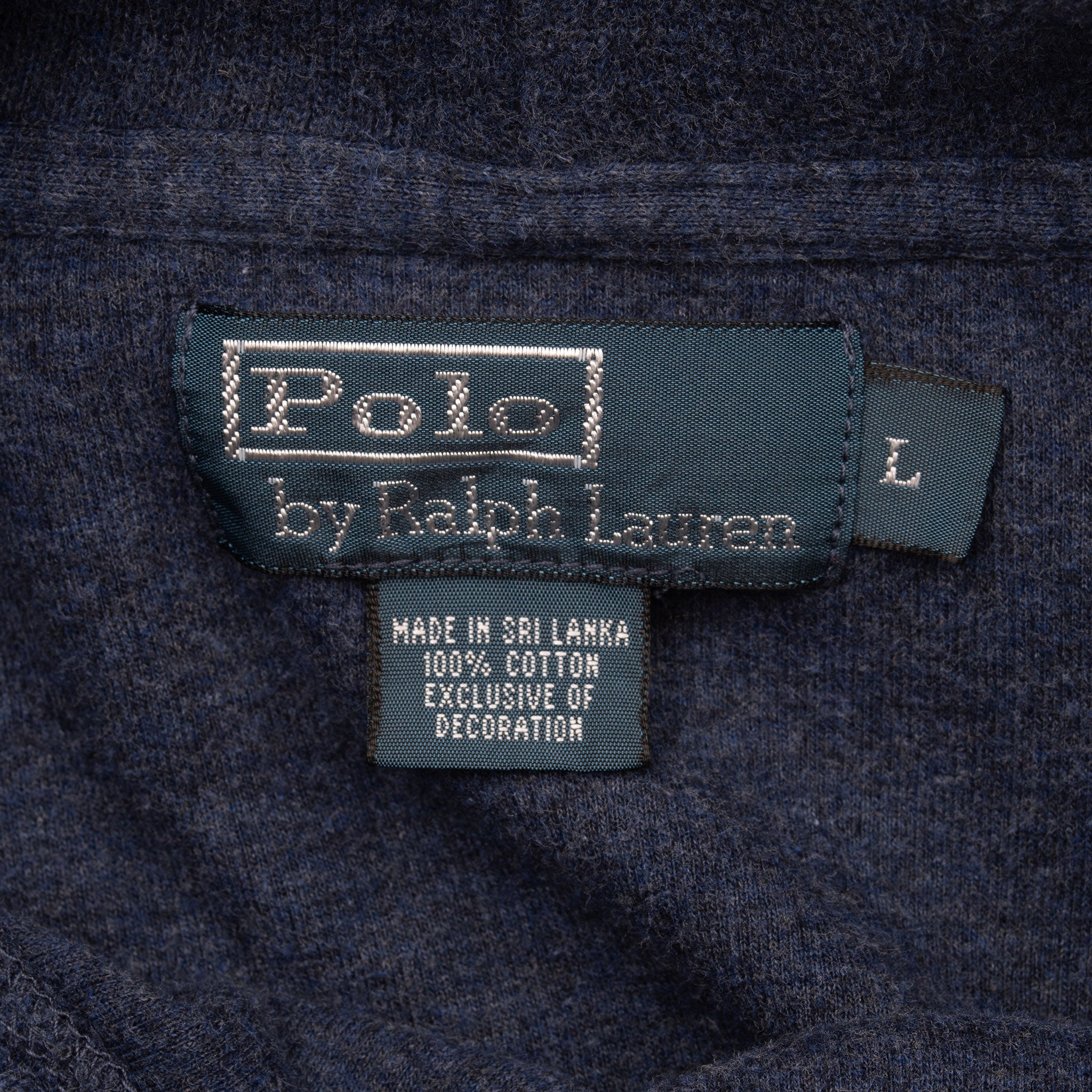 Vintage Polo Ralph Lauren Blue 1990S Hoodie Sweater Size Large