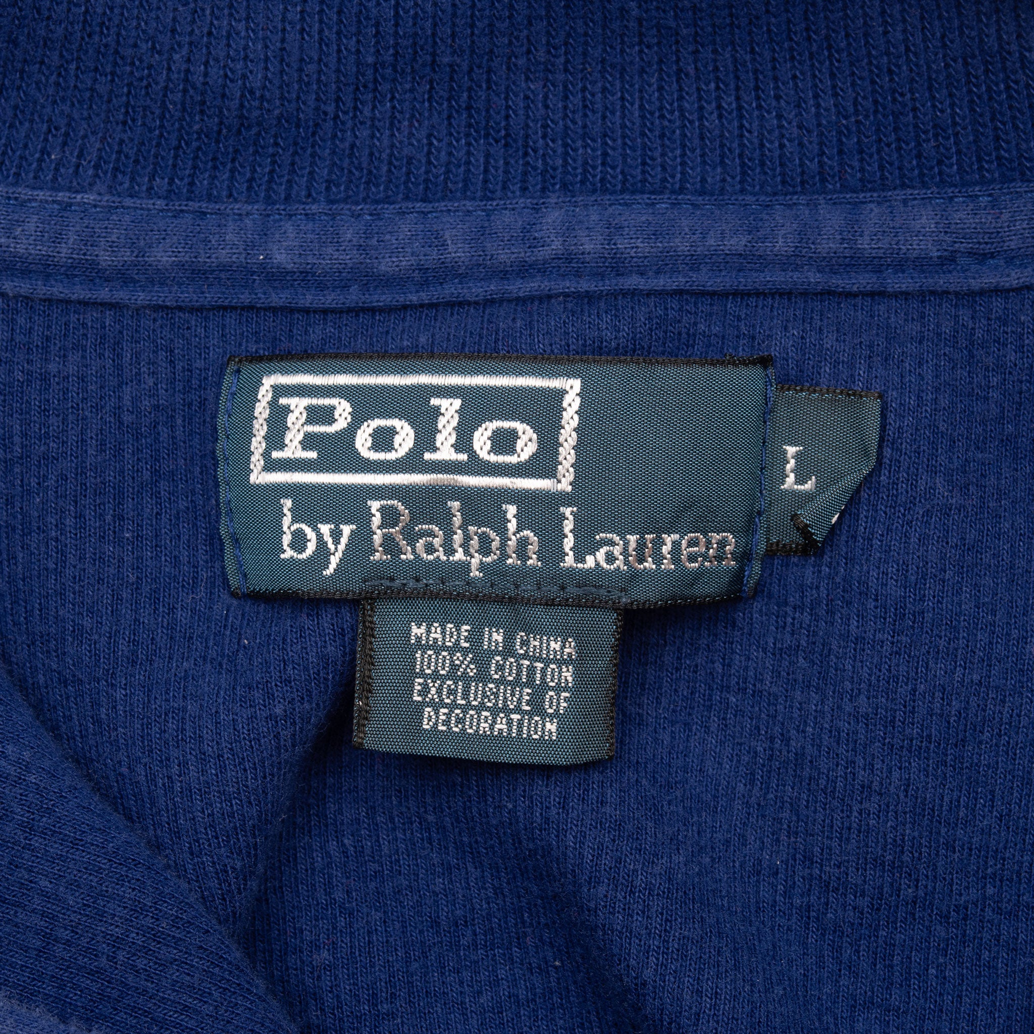 Vintage Polo Ralph Lauren Blue Quarter 1/4 Zip Sweater 1990S Size Large