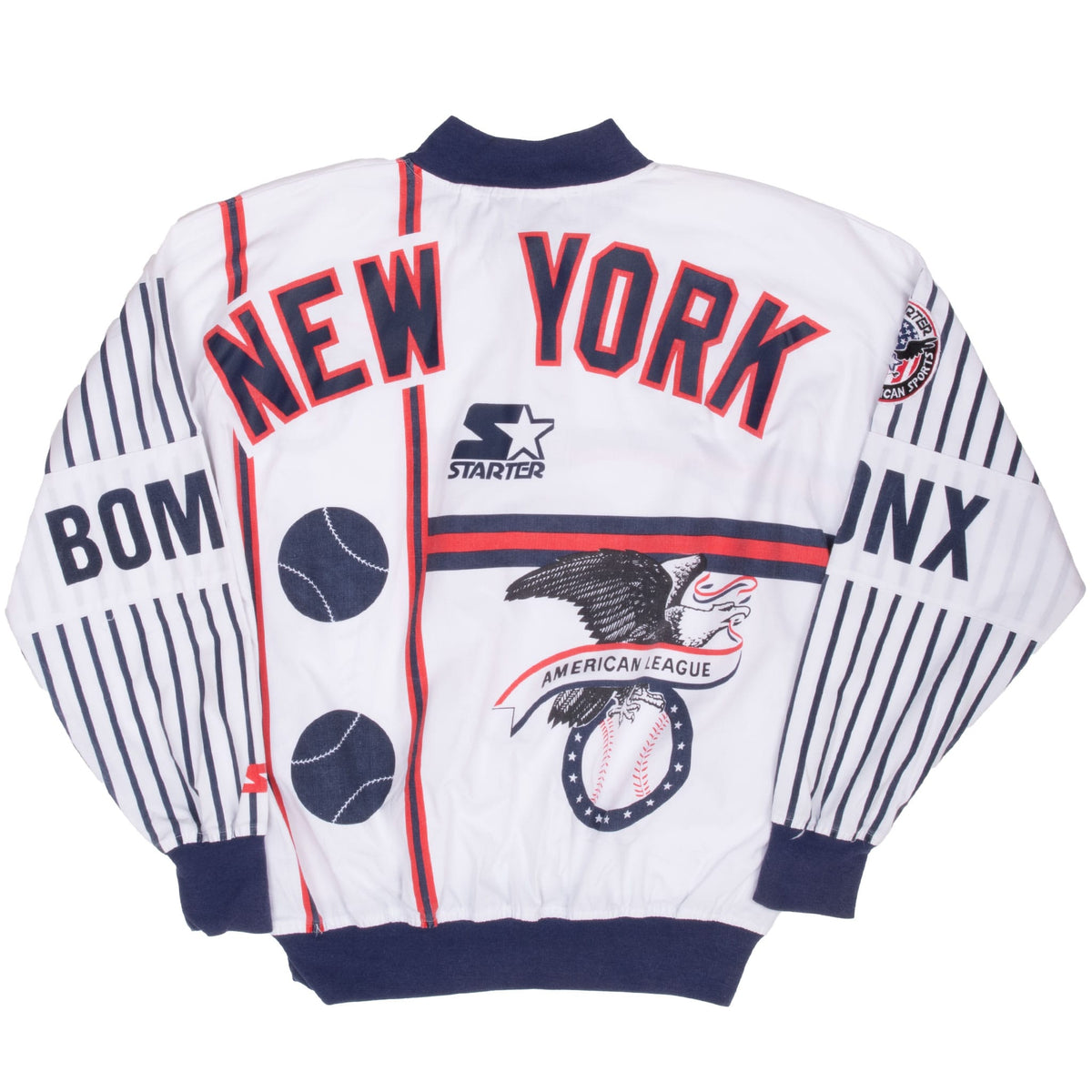 Vintage Mlb New York Yankees All Over Print 1980S Pullover Starter Jacket Size Large