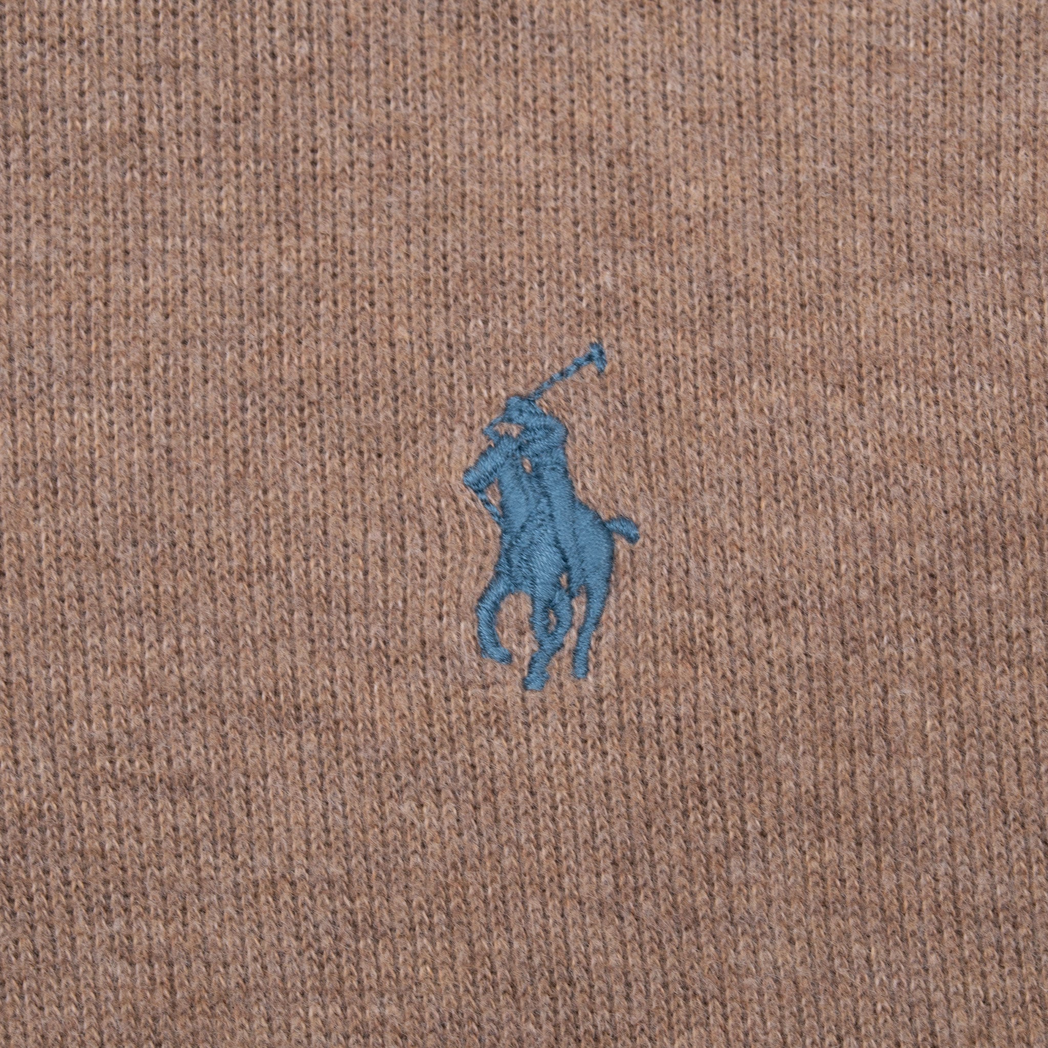 Vintage Polo Ralph Lauren Beige Quarter Zip Sweatshirt Size Large 1990S