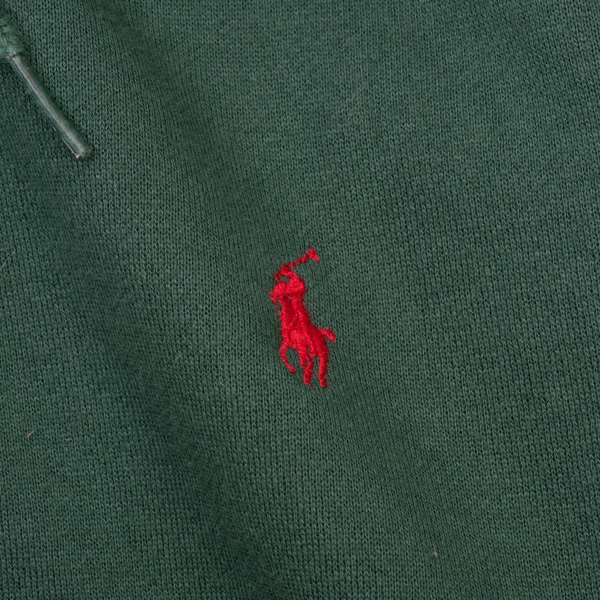 Vintage Polo Ralph Lauren Green Full Zip Hoodie Sweatshirt 1990S Size Small