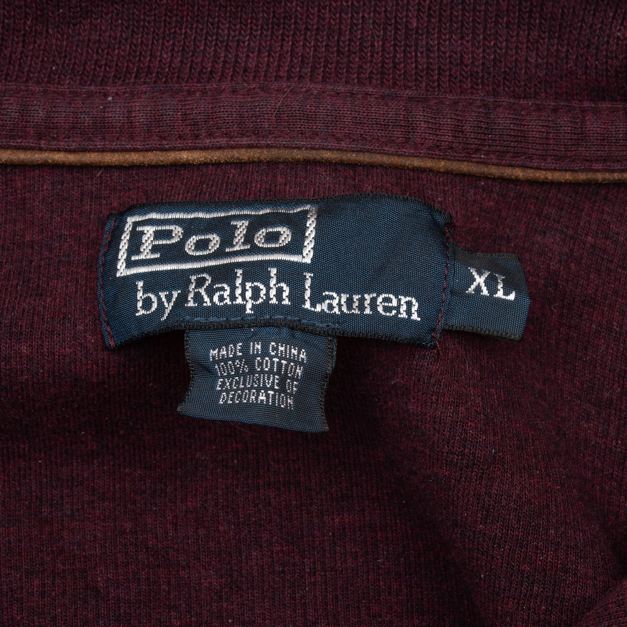 Vintage Polo Ralph Lauren Burgundy Quarter 1/4 Zip Sweater 1990S Size XL