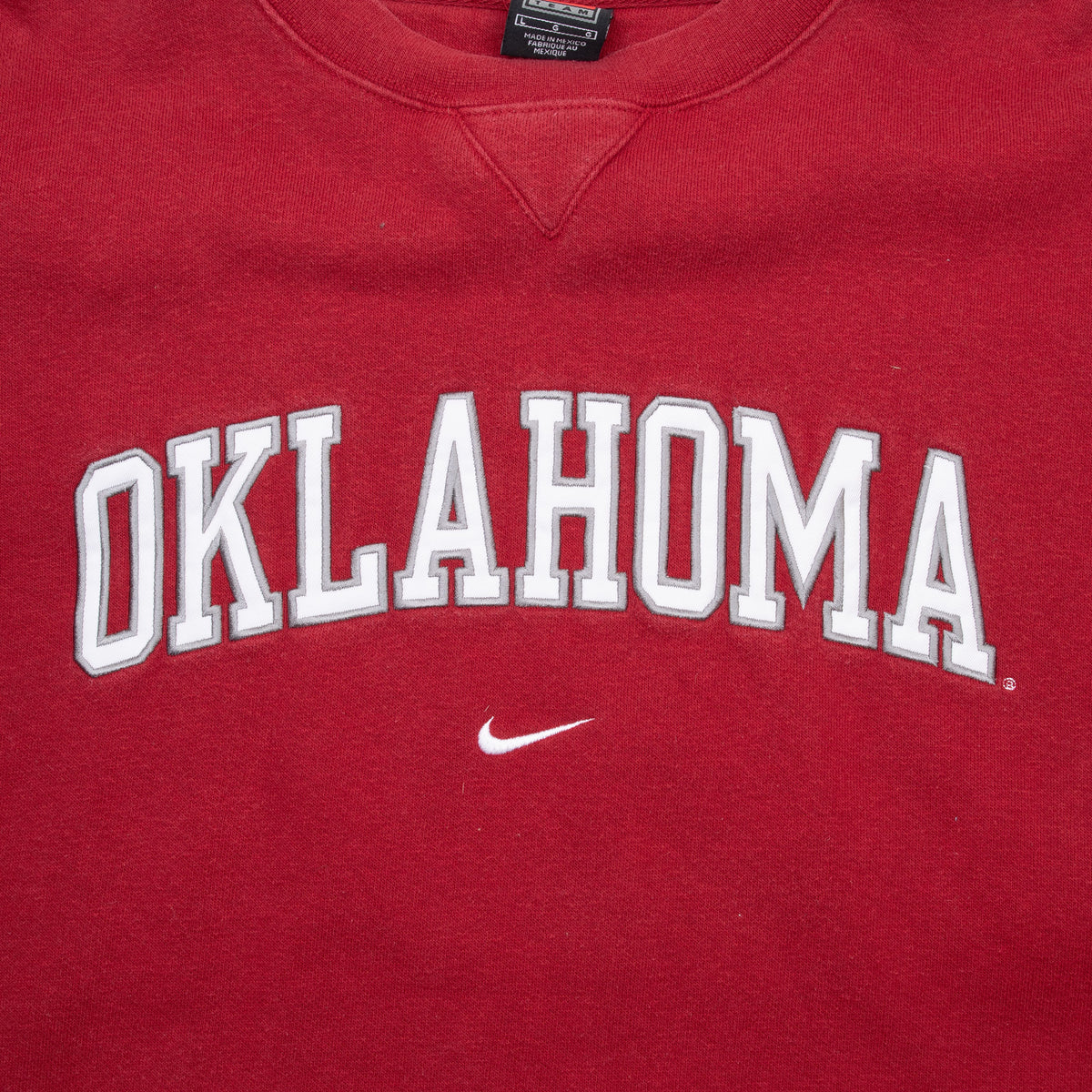 Vintage Nike Center Swoosh Ncaa Oklahoma Red Sweatshirt 1990S Size Large