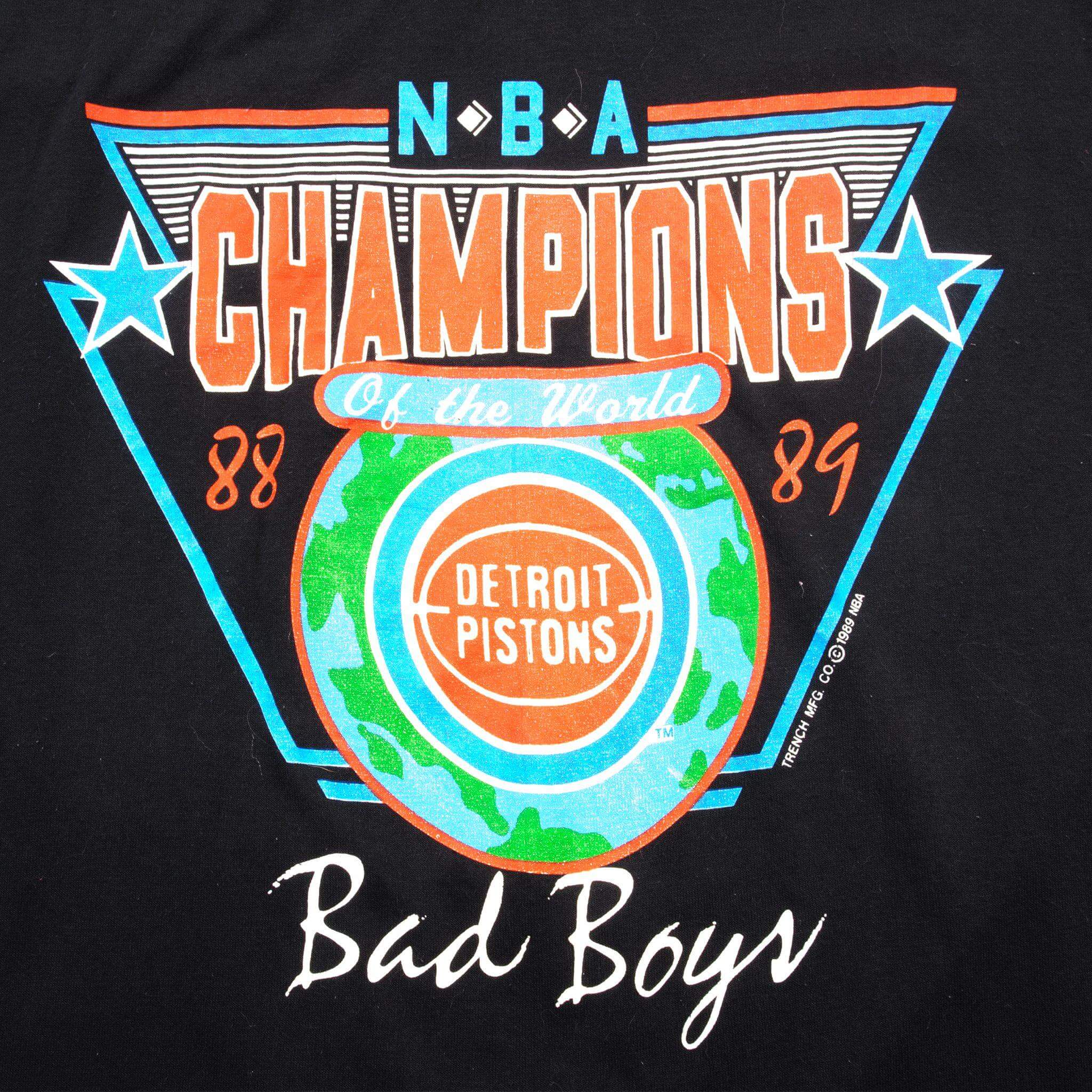 VINTAGE NBA DETROIT PISTONS TEE SHIRT 1989 SIZE SMALL MADE IN USA