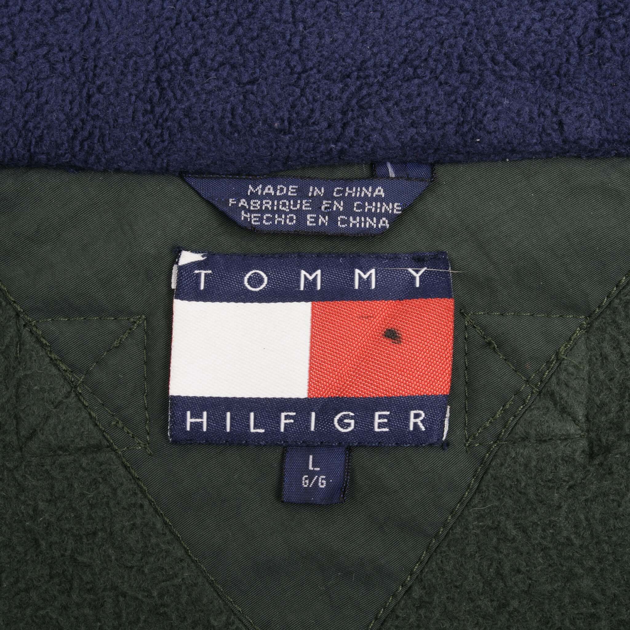 Vintage Tommy Hilfiger Green Fleece Jacket 1990S Size Large
