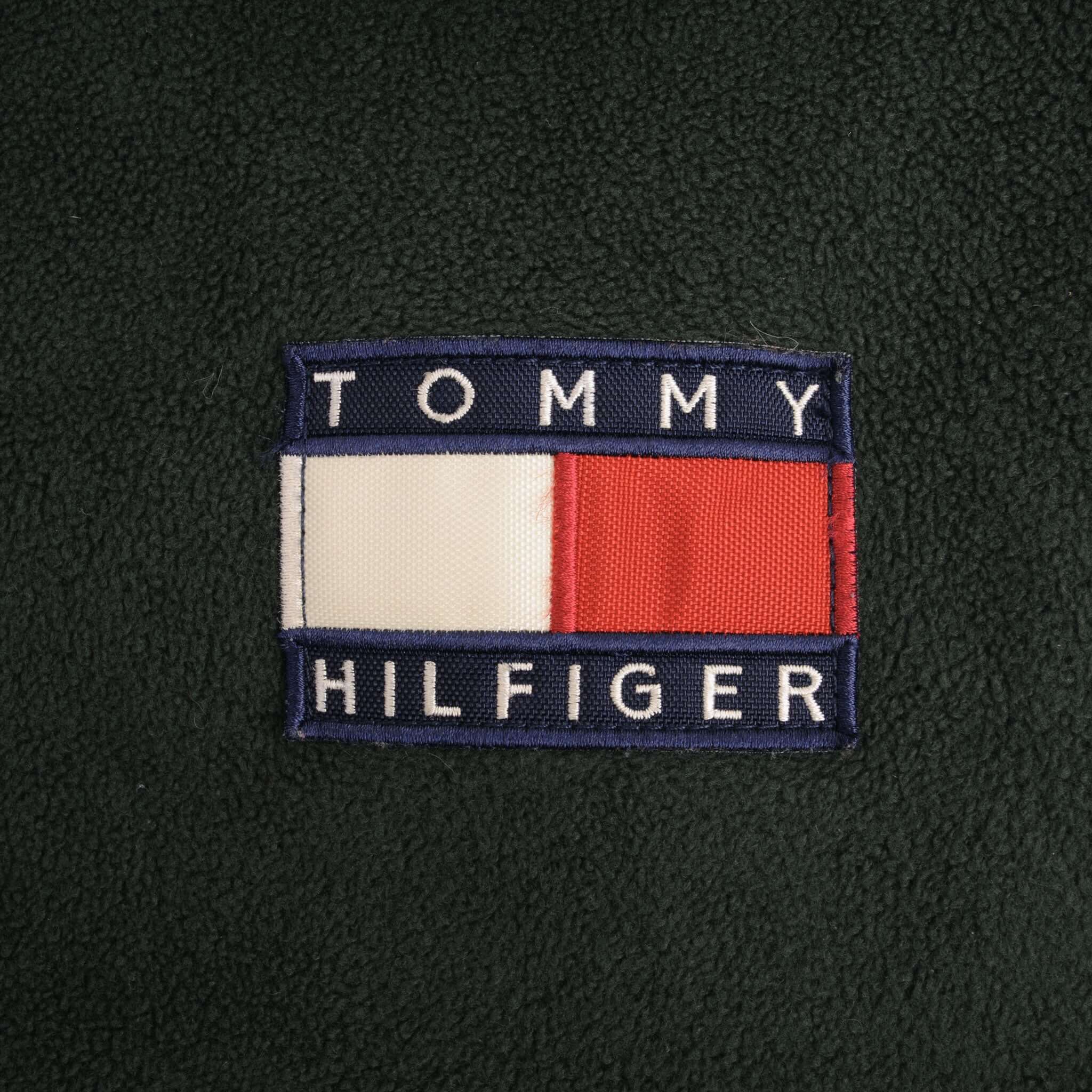 Vintage Tommy Hilfiger Green Fleece Jacket 1990S Size Large