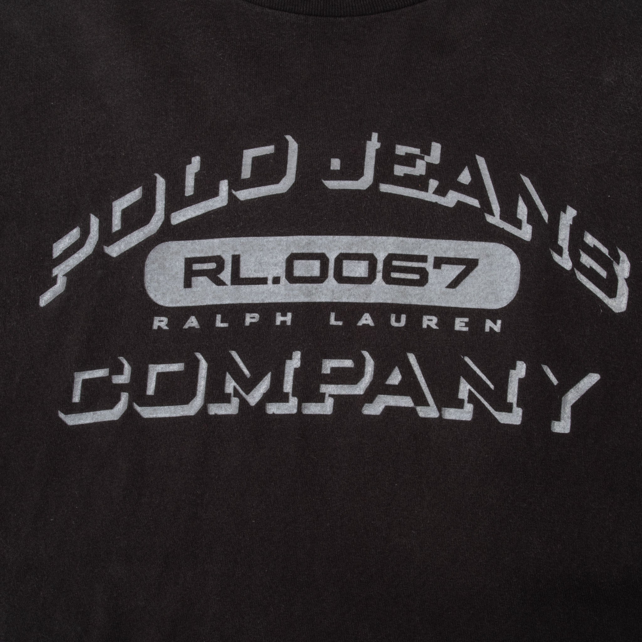 VINTAGE RALPH LAUREN POLO JEANS CO BLACK LONG SLEEVE TEE SHIRT 1990S XL