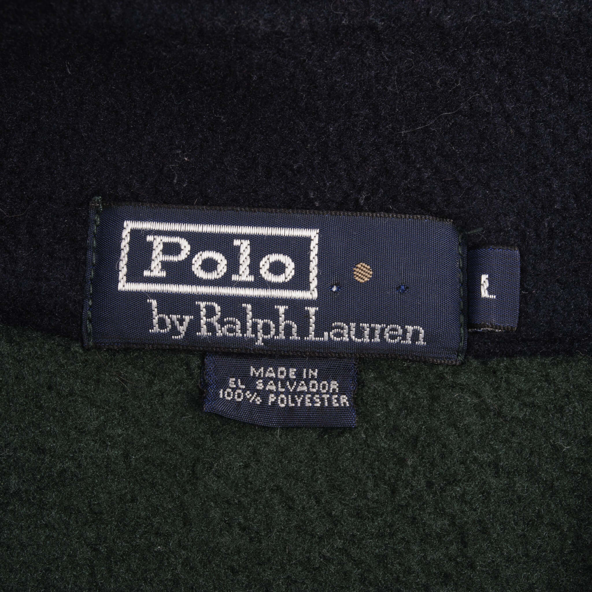 Vintage Polo Ralph Lauren Green Quarter Zip Fleece Pullover Jacket 1990S Large
