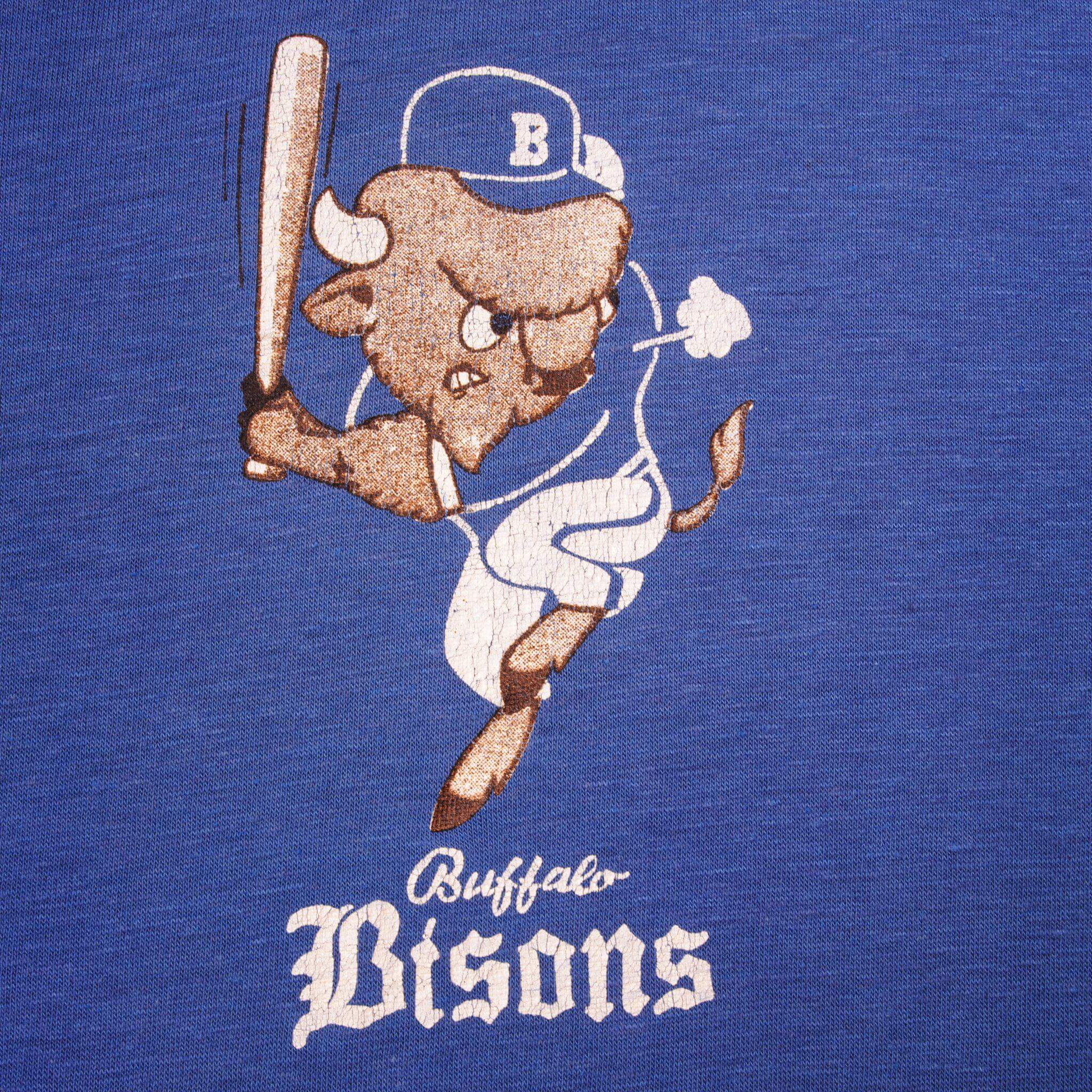 VINTAGE MiLB BUFFALO BISONS TEE SHIRT SIZE LARGE MADE IN USA EARLY 1980s