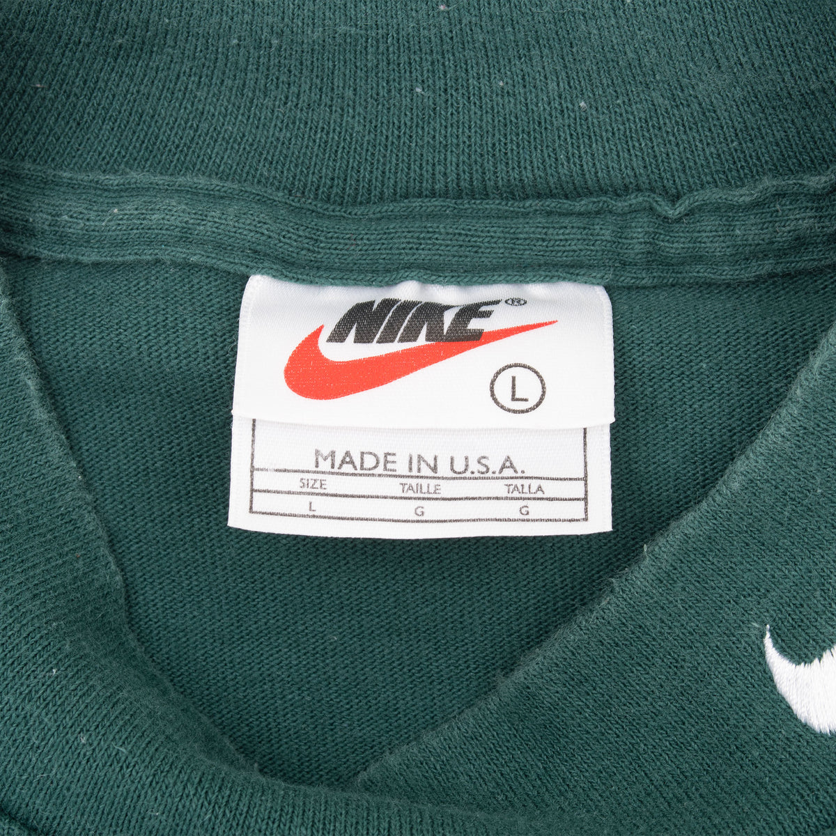 VINTAGE NIKE LONG SLEEVE TURTLE NECK GREEN TEE SHIRT 1990S LARGE MADE IN USA