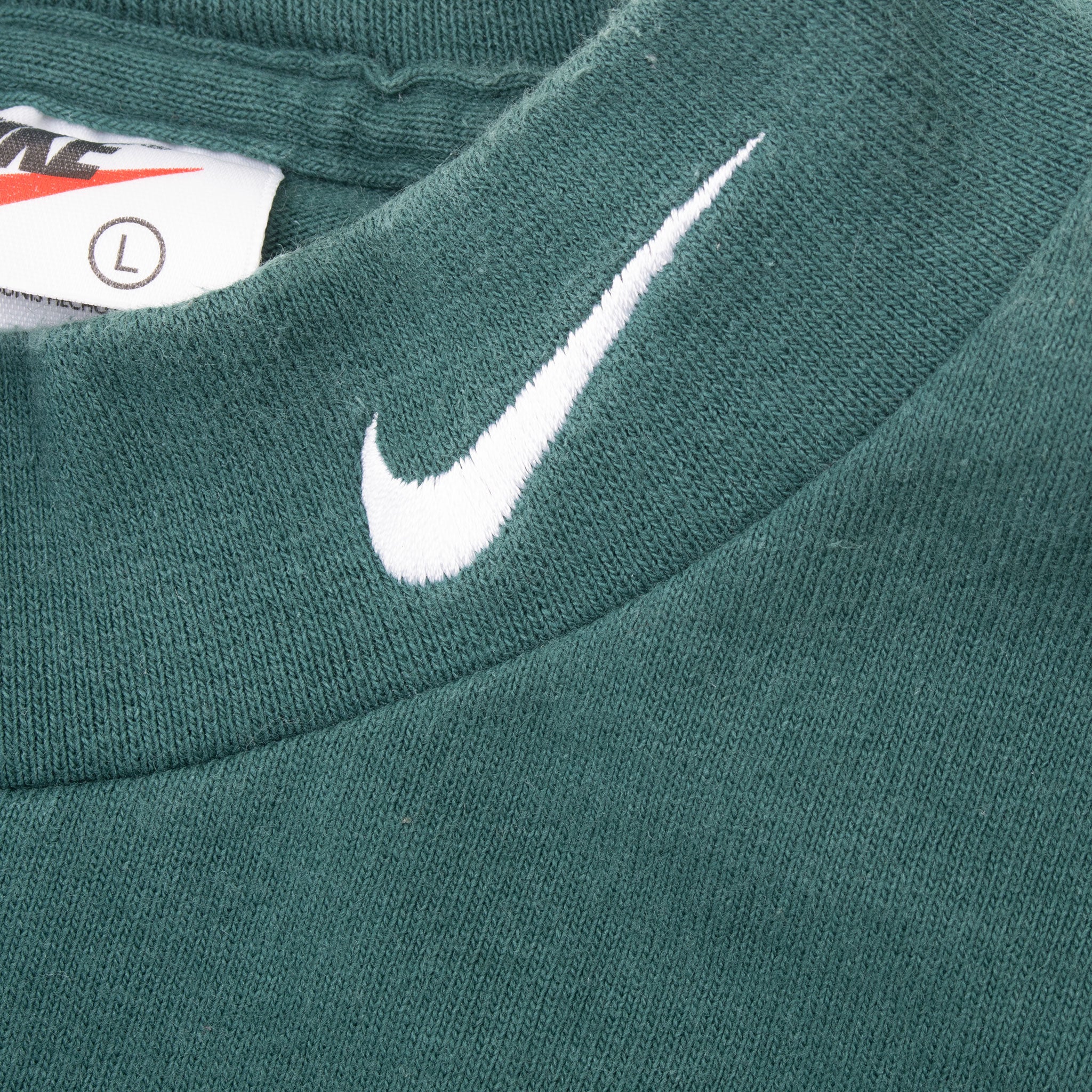 VINTAGE NIKE LONG SLEEVE TURTLE NECK GREEN TEE SHIRT 1990S LARGE MADE IN USA