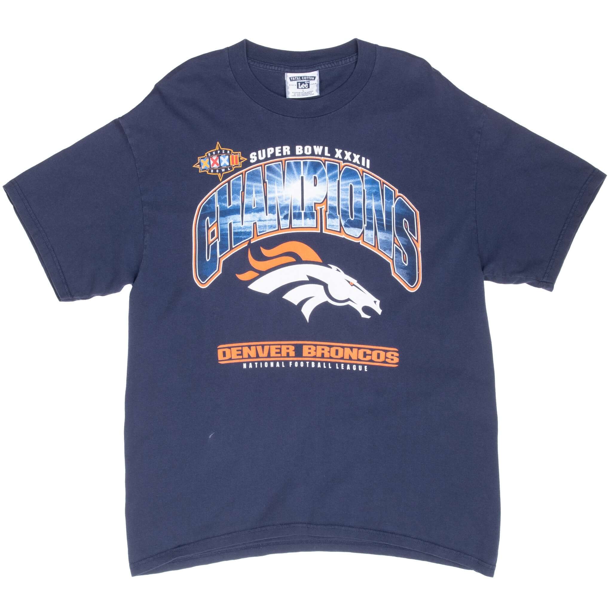 Vintage Nfl Denver Broncos Superbowl Xxxii Champs 1998 Tee Shirt Size Large Made In USA