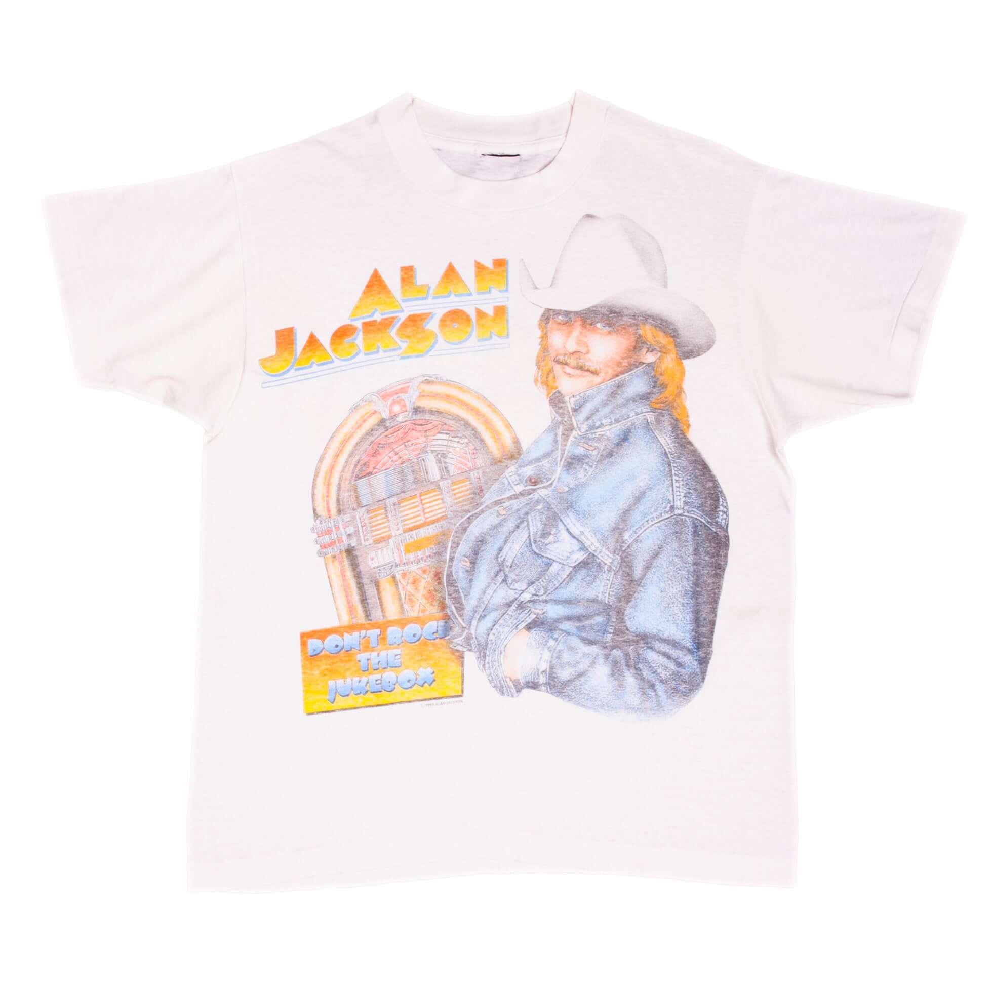 VINTAGE ALAN JACKSON DON'T ROCK THE JUKEBOX TEE SHIRT 1993 MEDIUM MADE IN USA
