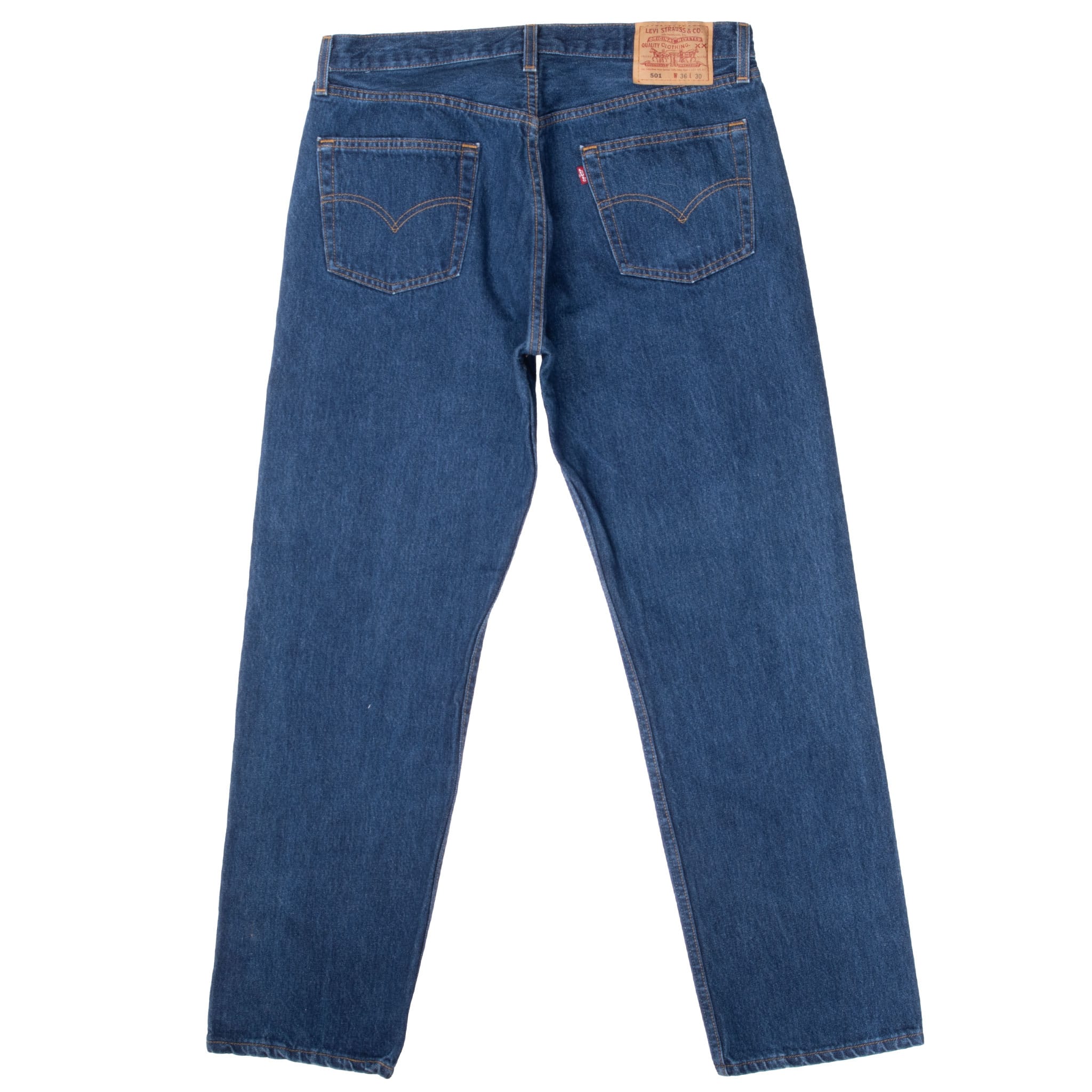 Beautiful Indigo Levis 501 Jeans 1990s Made in USA with Medium Dark Wash.
Size on tag 36X30 Actual Size 35X30
Back Button #553