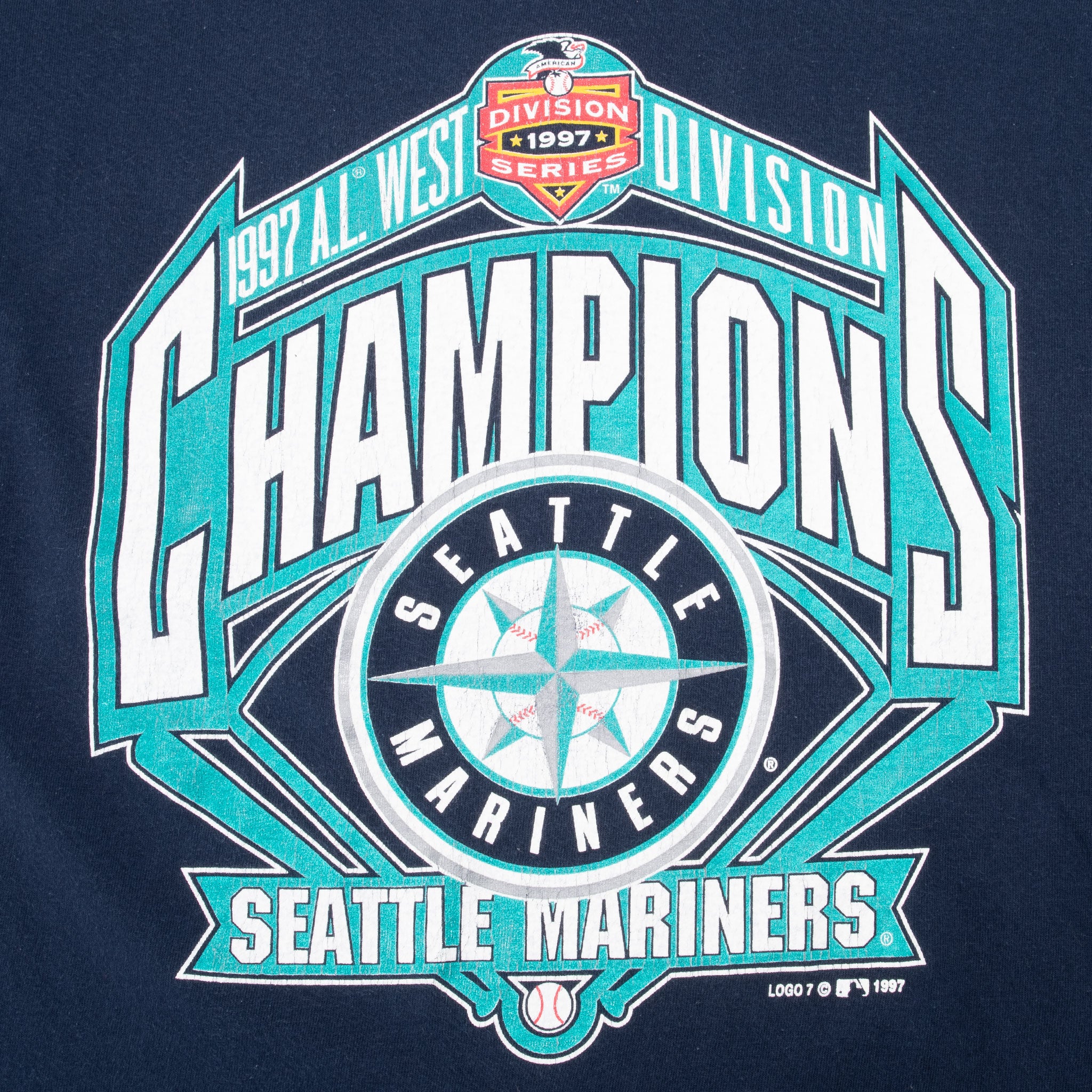 Vintage Mlb Seattle Mariners Champions 1997 Tee Shirt Size Medium