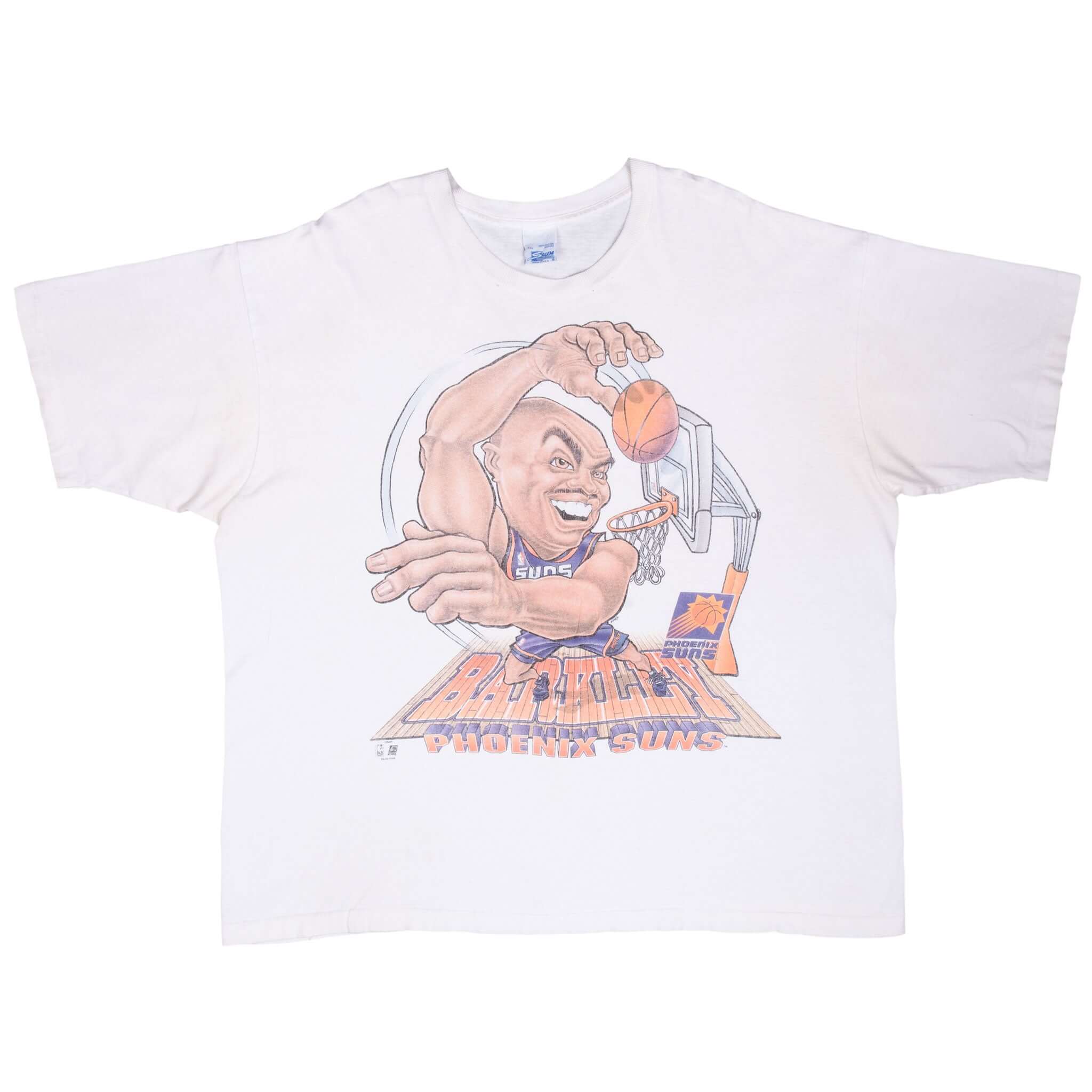 Vintage Nba Phoenix Suns Charles Barkley Tee Shirt 1990S Size 2XL Made In Usa With Single Stitch Sleeves