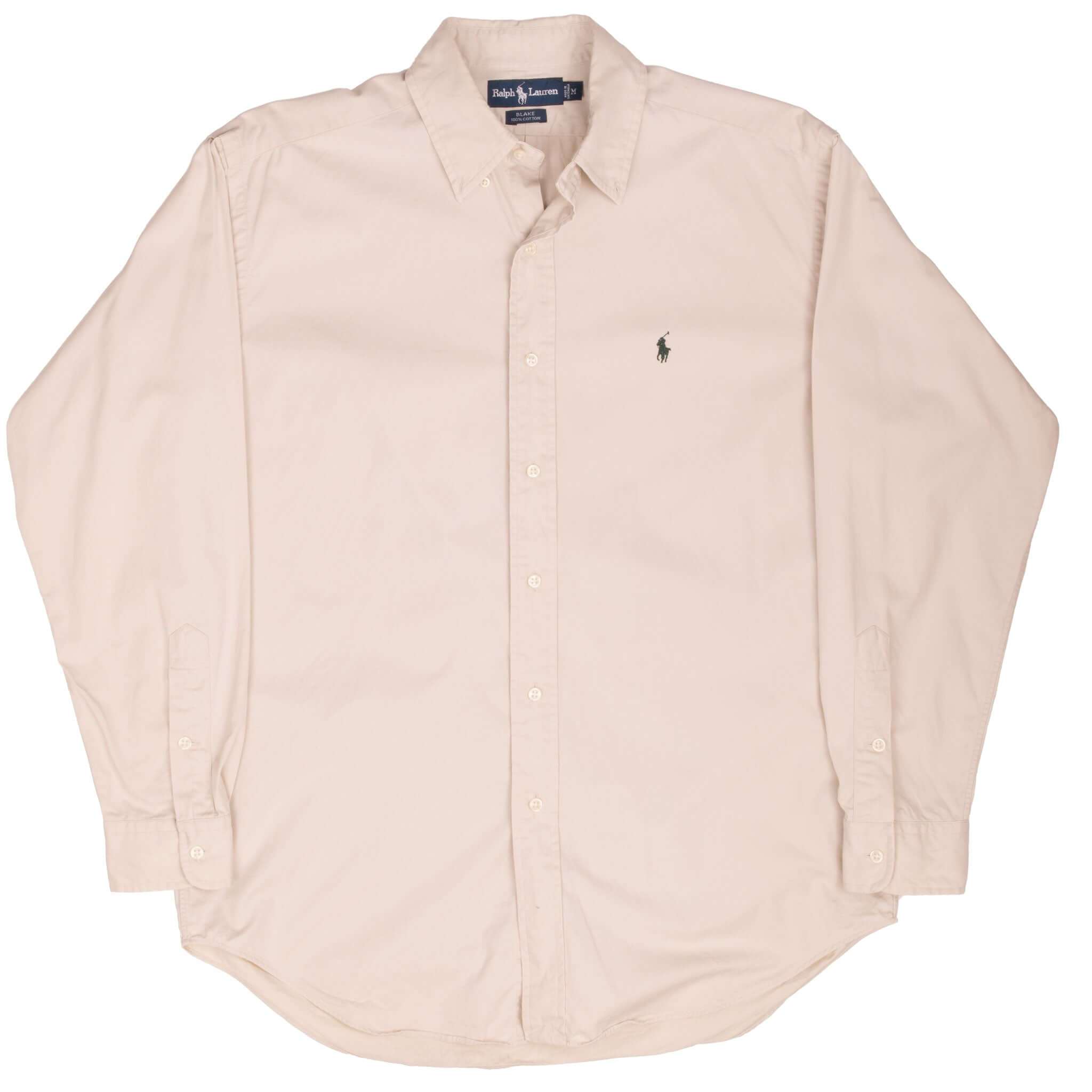 Vintage Ralph Lauren Beige Shirt 1990S Size Medium