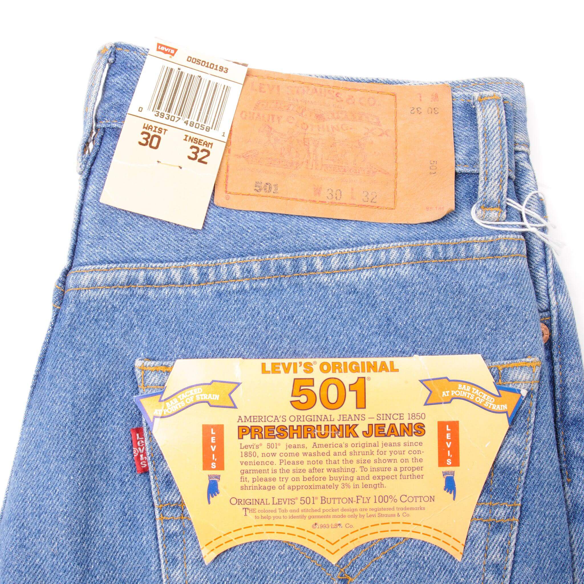 Beautiful Indigo Levis 501 Jeans 1990's Made in USA. Size on Tag 30X32 Back Button #913